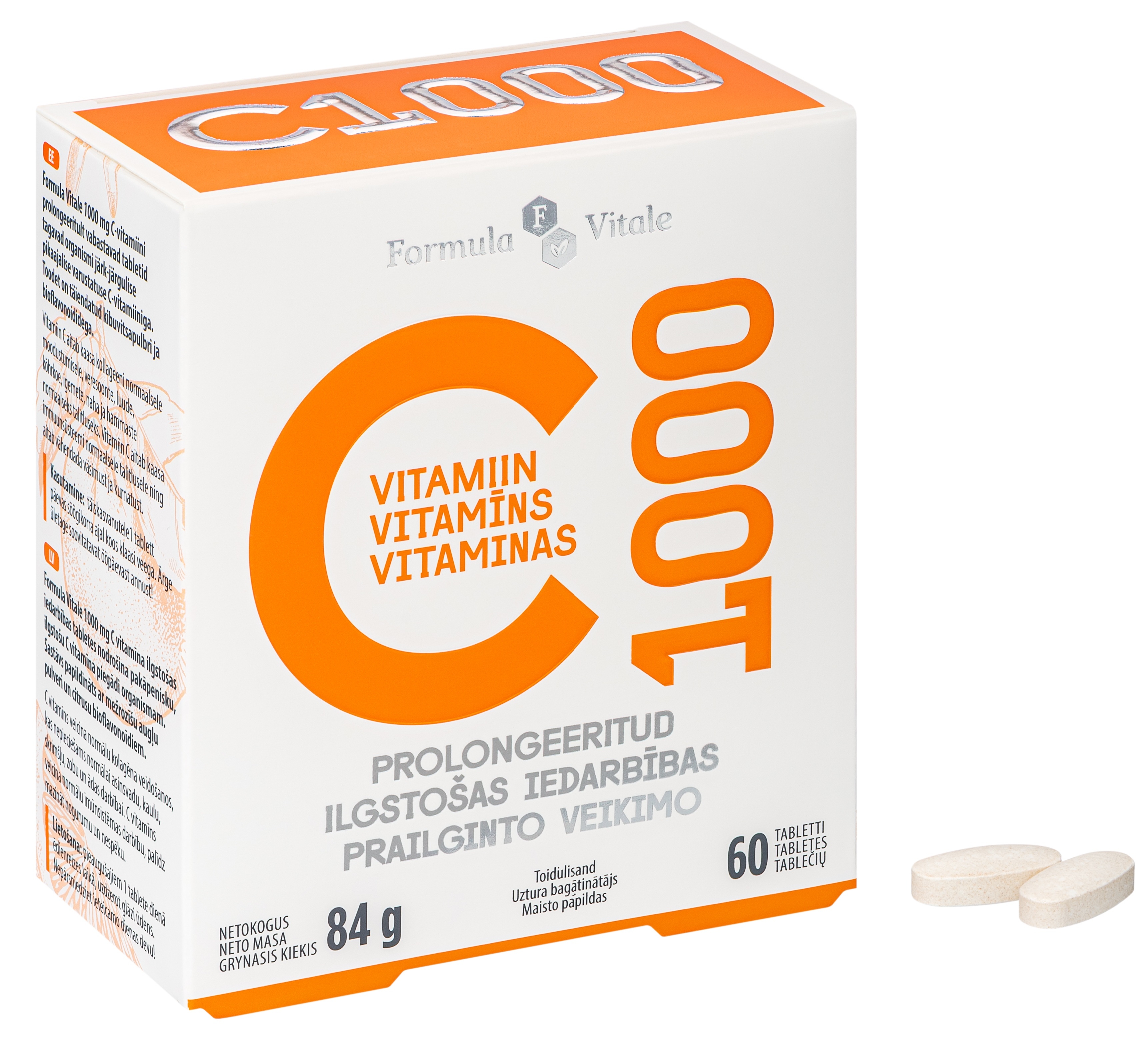 FORMULA VITALE C vitamīns Prolong 1000mg tabletes, 60 gab. - Produkta attēls 