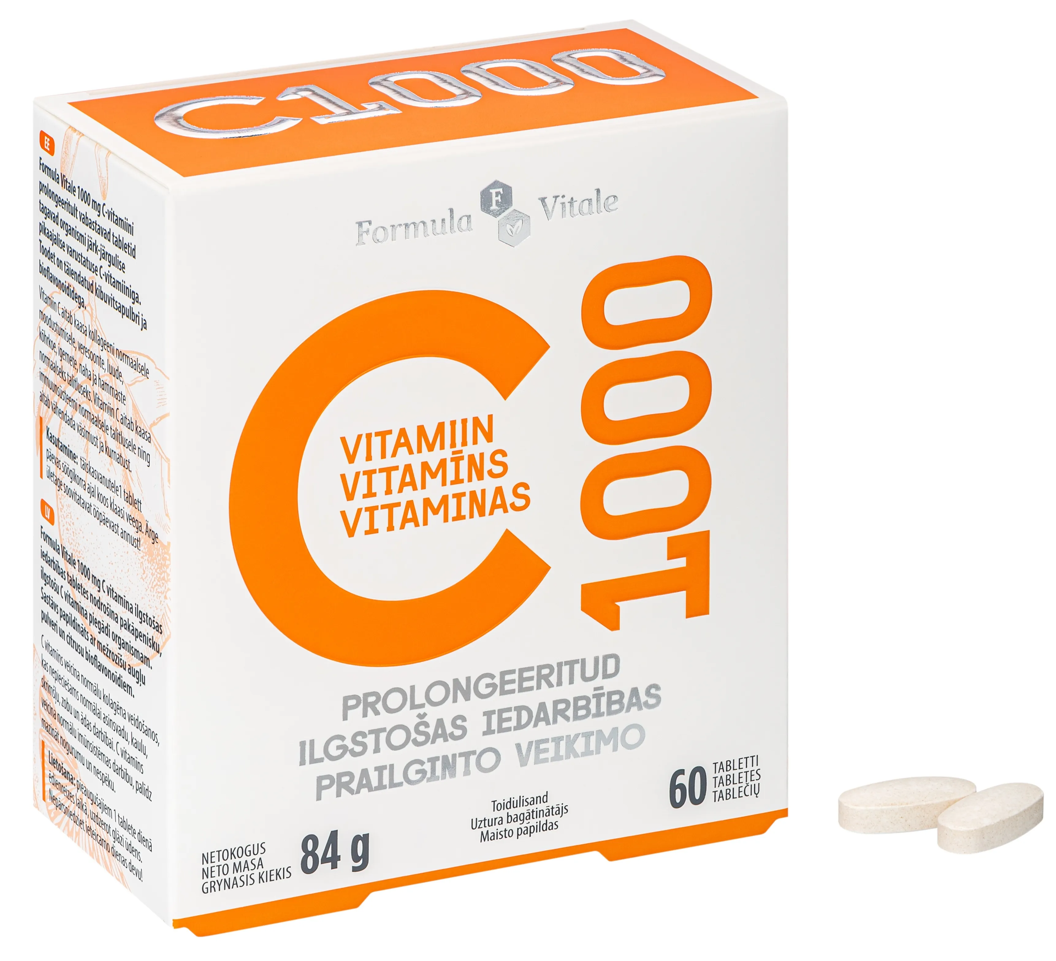 FORMULA VITALE C vitamīns Prolong 1000mg tabletes, 60 gab. - Produkta attēls 