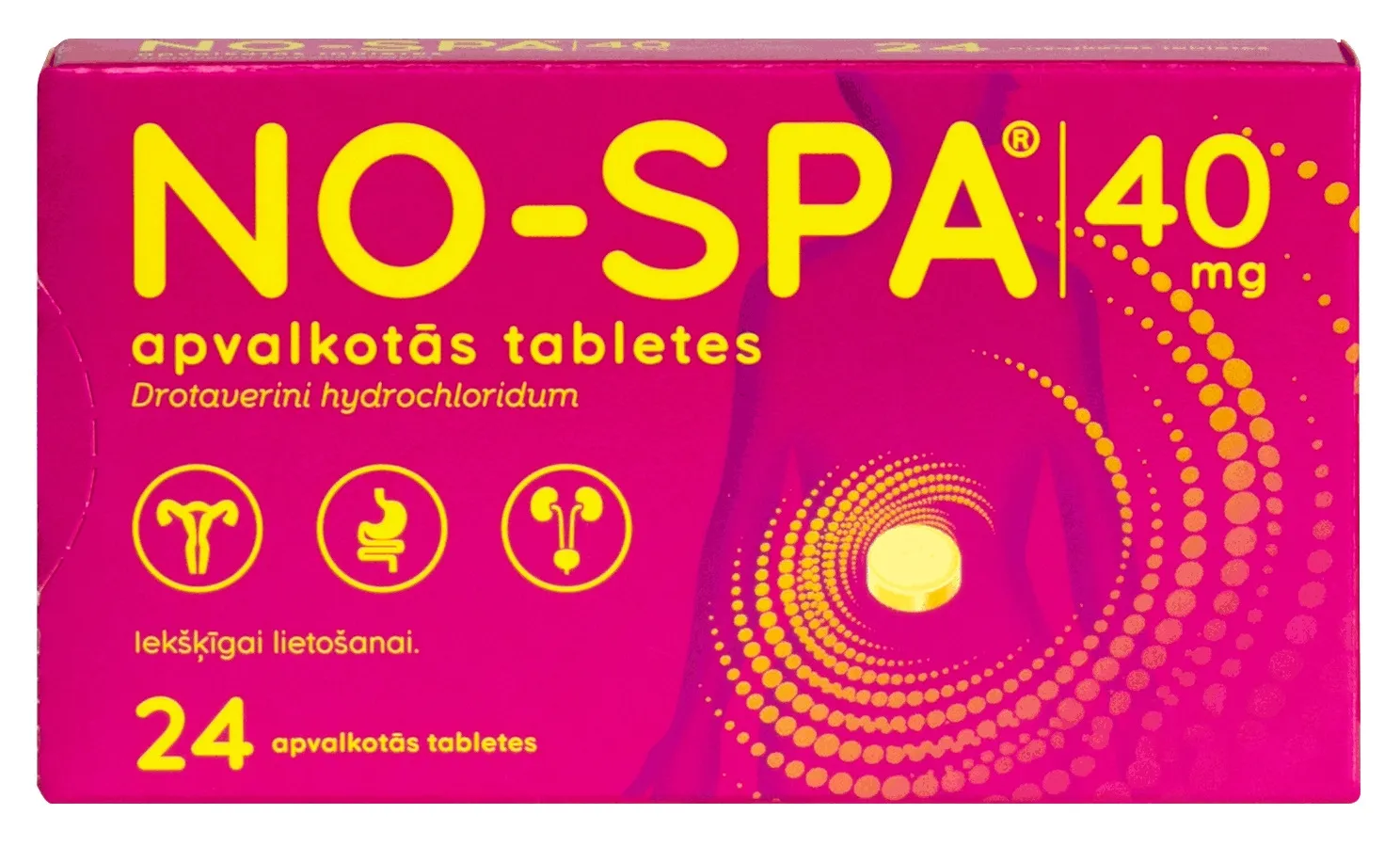NO-SPA® 40 mg apvalkotās tabletes, 24 gab - Produkta attēls 3