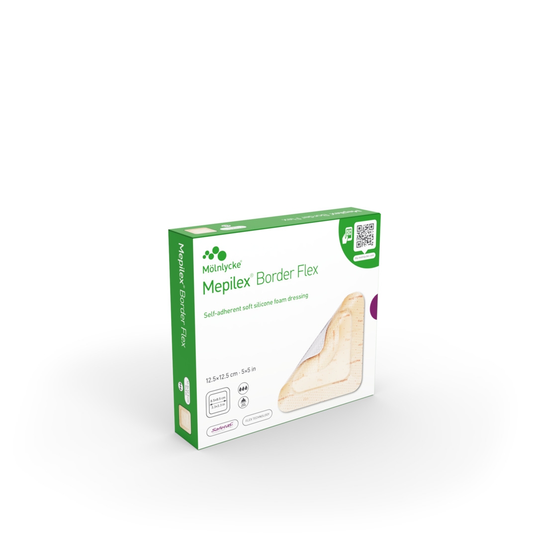 MEPILEX Border Flex 12,5 x 12,5 cm, sterils pārsējs, 5 gab. - Produkta attēls 