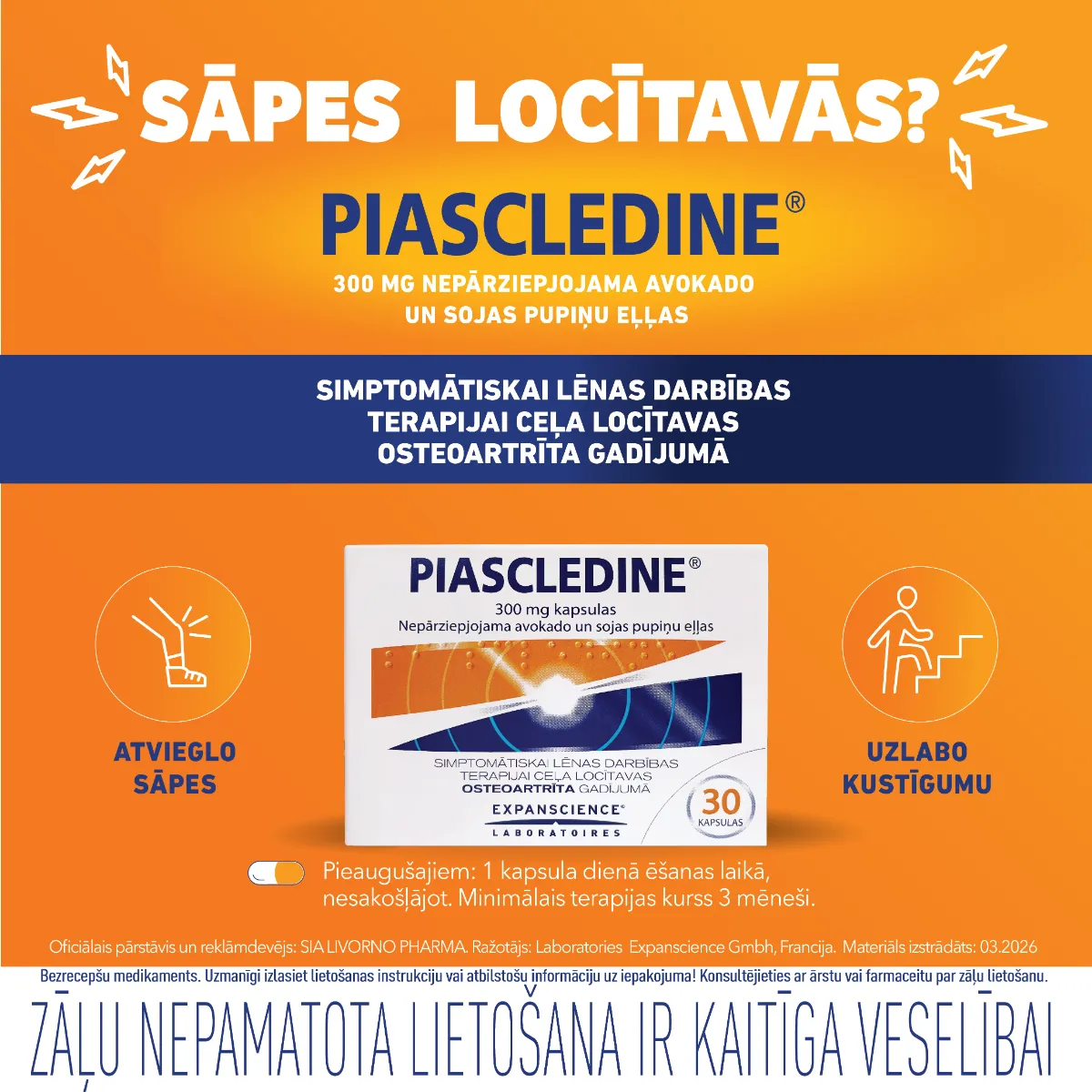 PIASCLEDINE 300 mg kapsulas, 30 gab. - Produkta attēls 2
