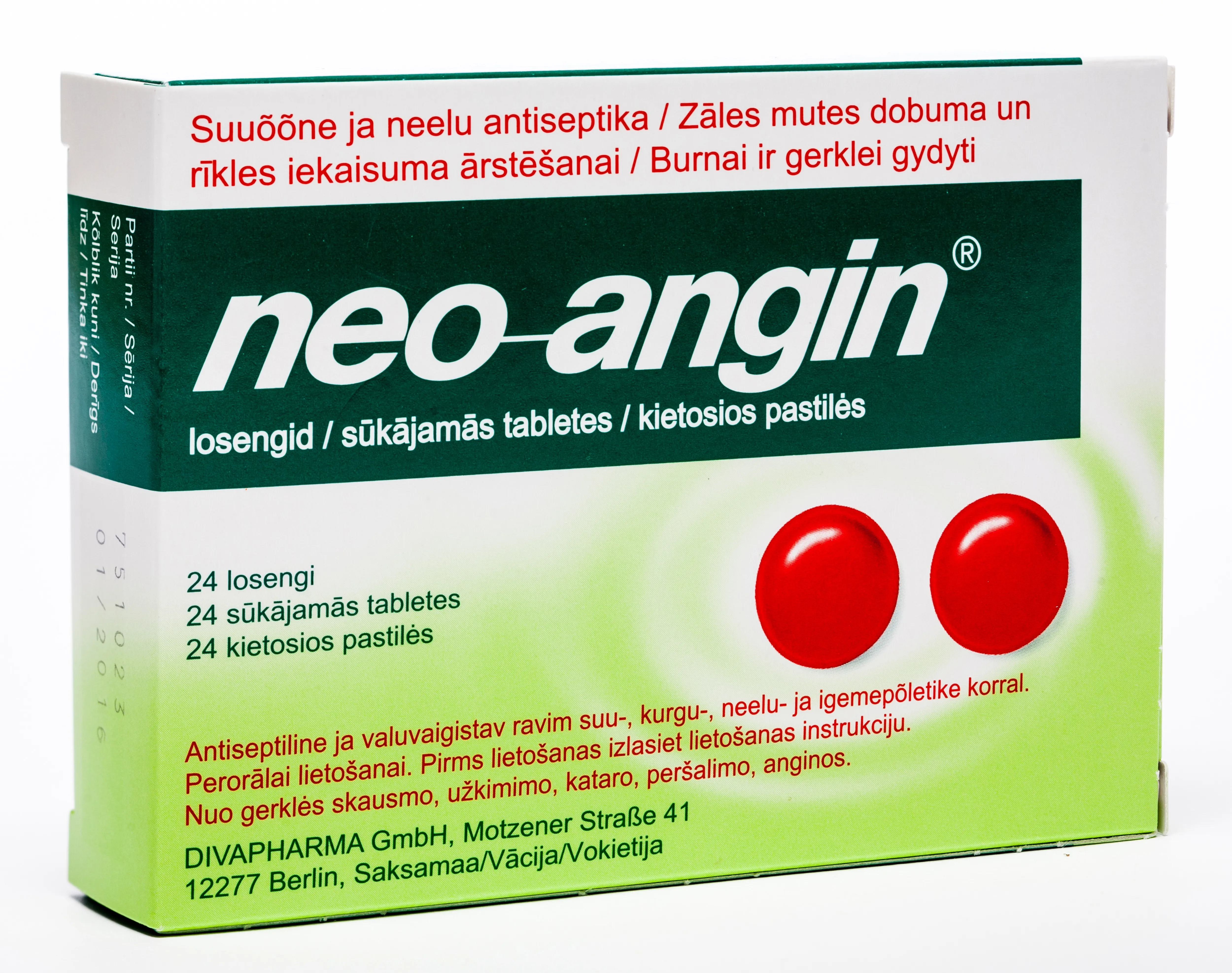NEO-ANGIN TABLETES N24 - Produkta attēls 