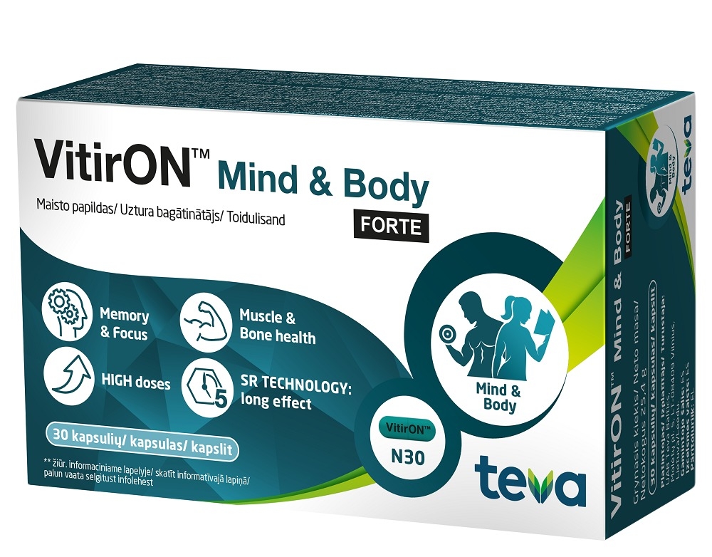 VITIRON™ Mind & Body Forte kapsulas, 30 gab. - Produkta attēls 