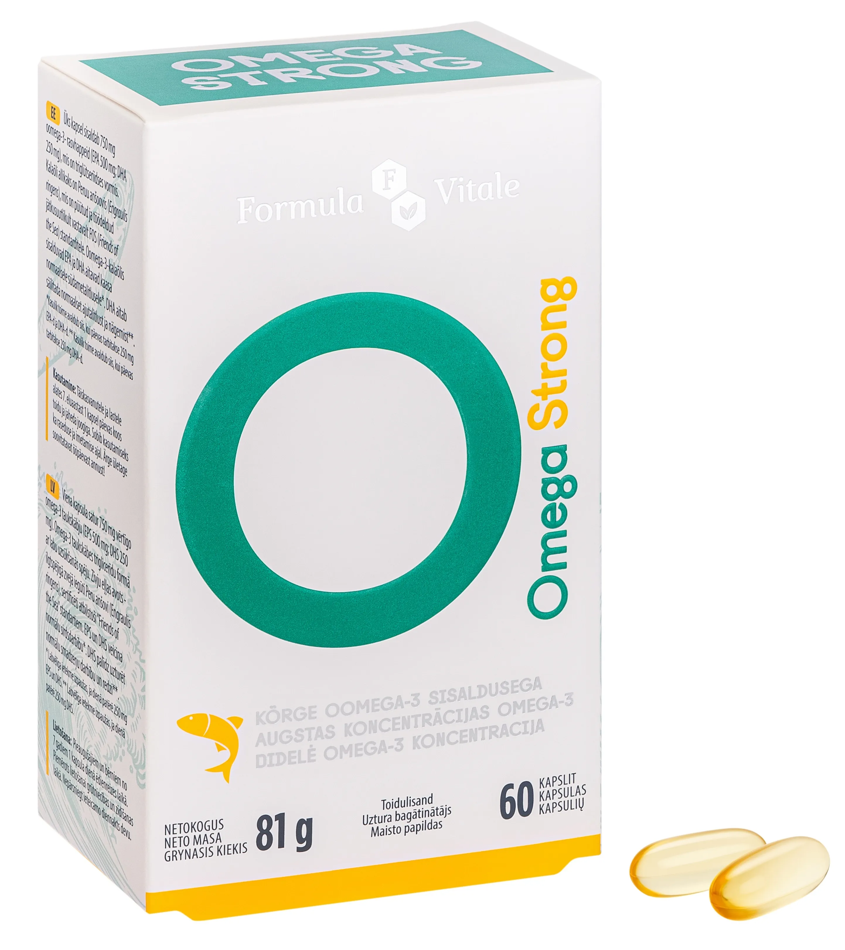 FORMULA VITALE Omega Strong kapsulas, 60 gab. - Produkta attēls 