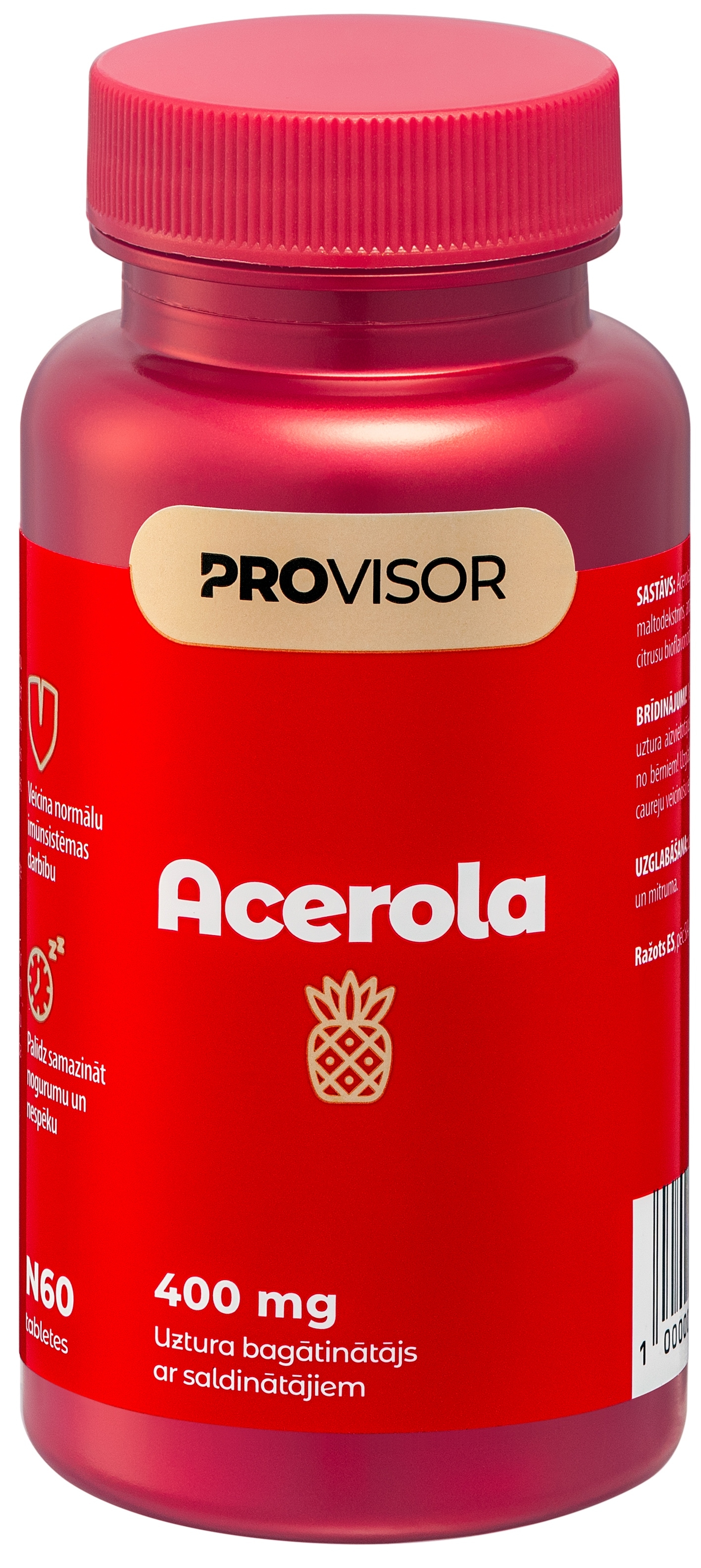 PROVISOR Acerola 400 mg tabletes, 60 gab. - Produkta attēls 