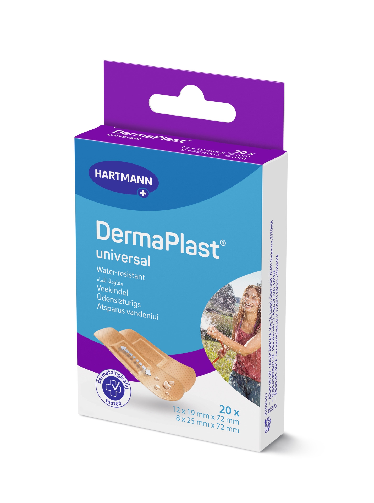 DERMAPLAST Water Resistant plāksteri, 20 gab - Produkta attēls 