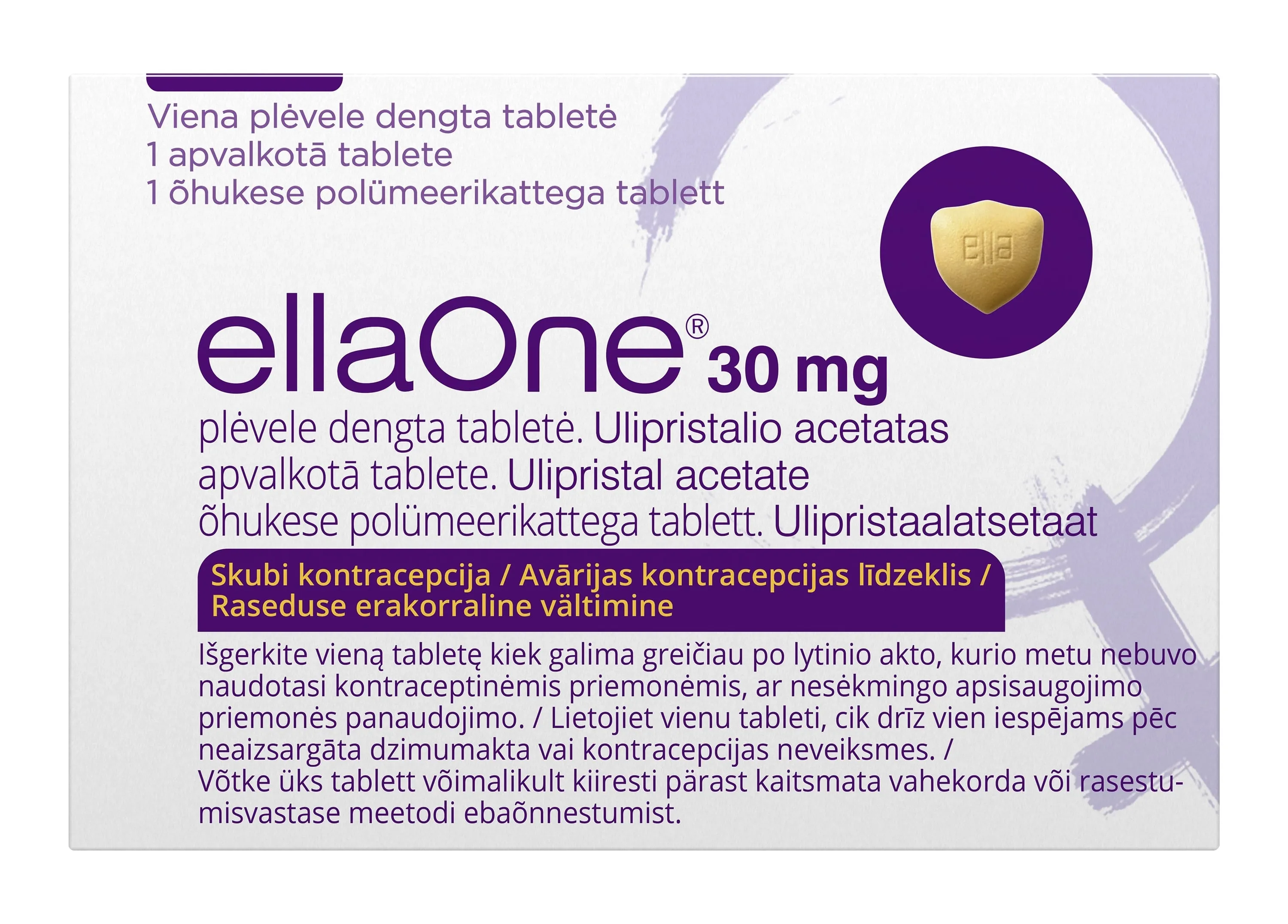 ELLAONE 30MG APV.TBL N1 - Produkta attēls 