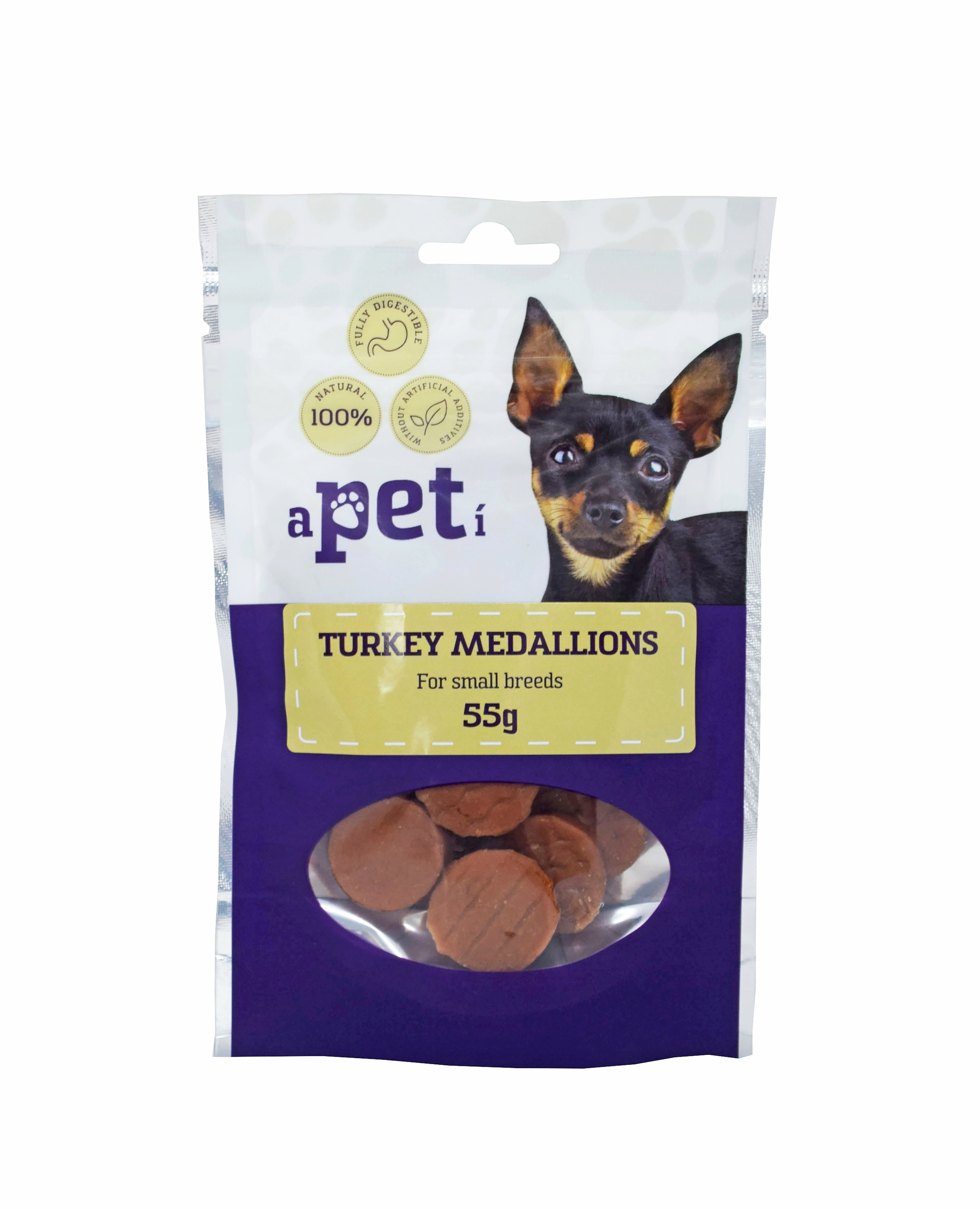 APETI TĪTARA GAĻAS MEDALJONI MAZIEM SUŅIEM 55G - Produkta attēls 