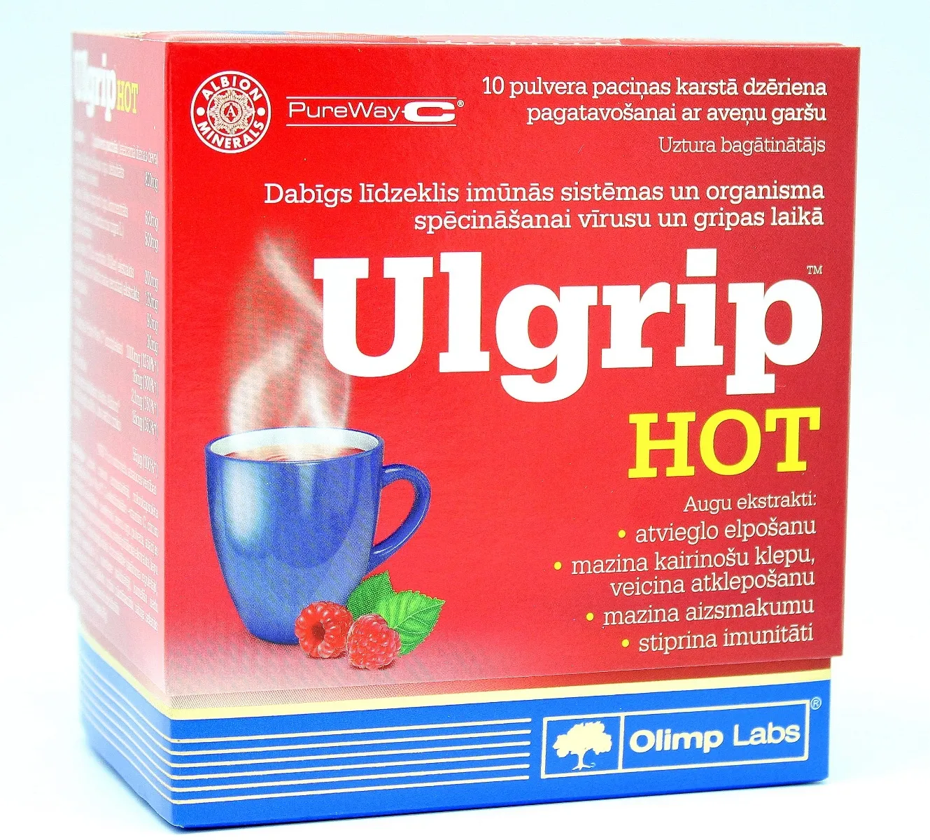OLIMP LABS® Ulgrip Hot pulveris paciņās (aveņu), 10 gab. - Produkta attēls 1