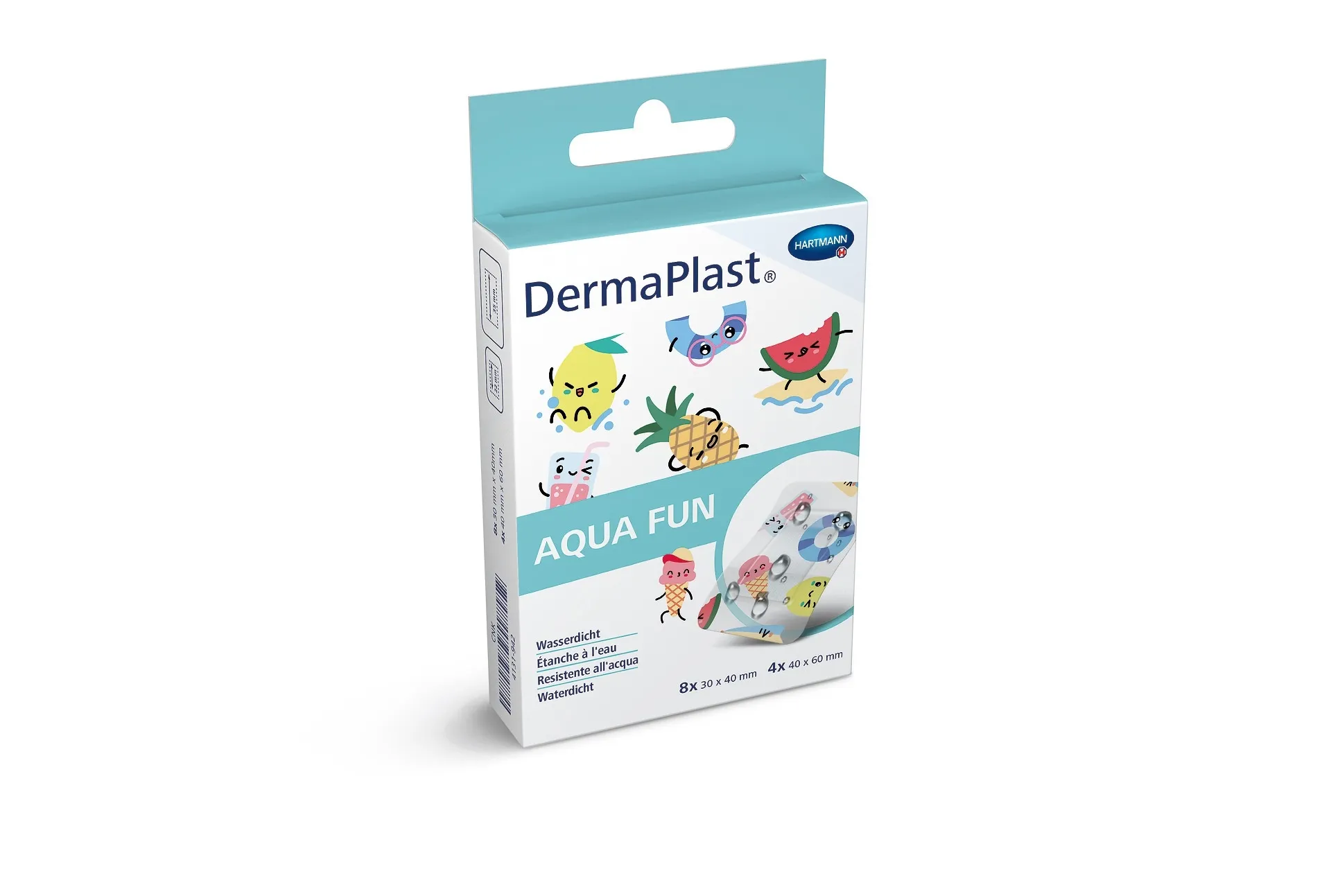 DERMAPLAST Aqua Fun plāksteri, 12 gab - Produkta attēls 