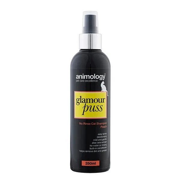 ANIMOLOGY SHAMPOO NO-RINSE GLAMOUR PUSS CAT 250ML PEACH - Produkta attēls 
