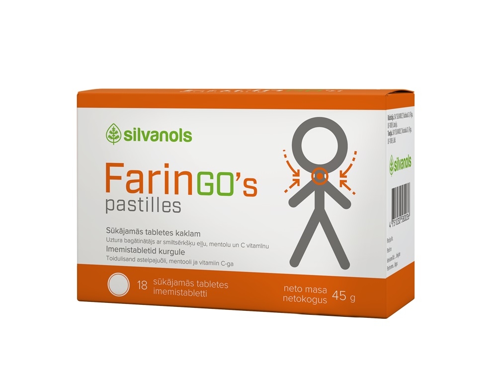 FARINGO pastilas, 18 gab. - Produkta attēls 