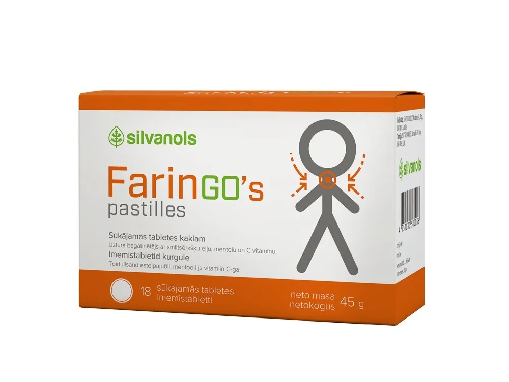 FARINGO pastilas, 18 gab. - Produkta attēls 