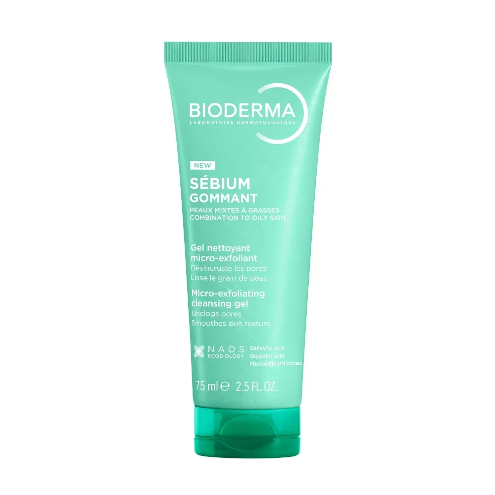BIODERMA Sebium Gommant mikrolobošs, attīrošs gels, 75 ml - Produkta attēls 