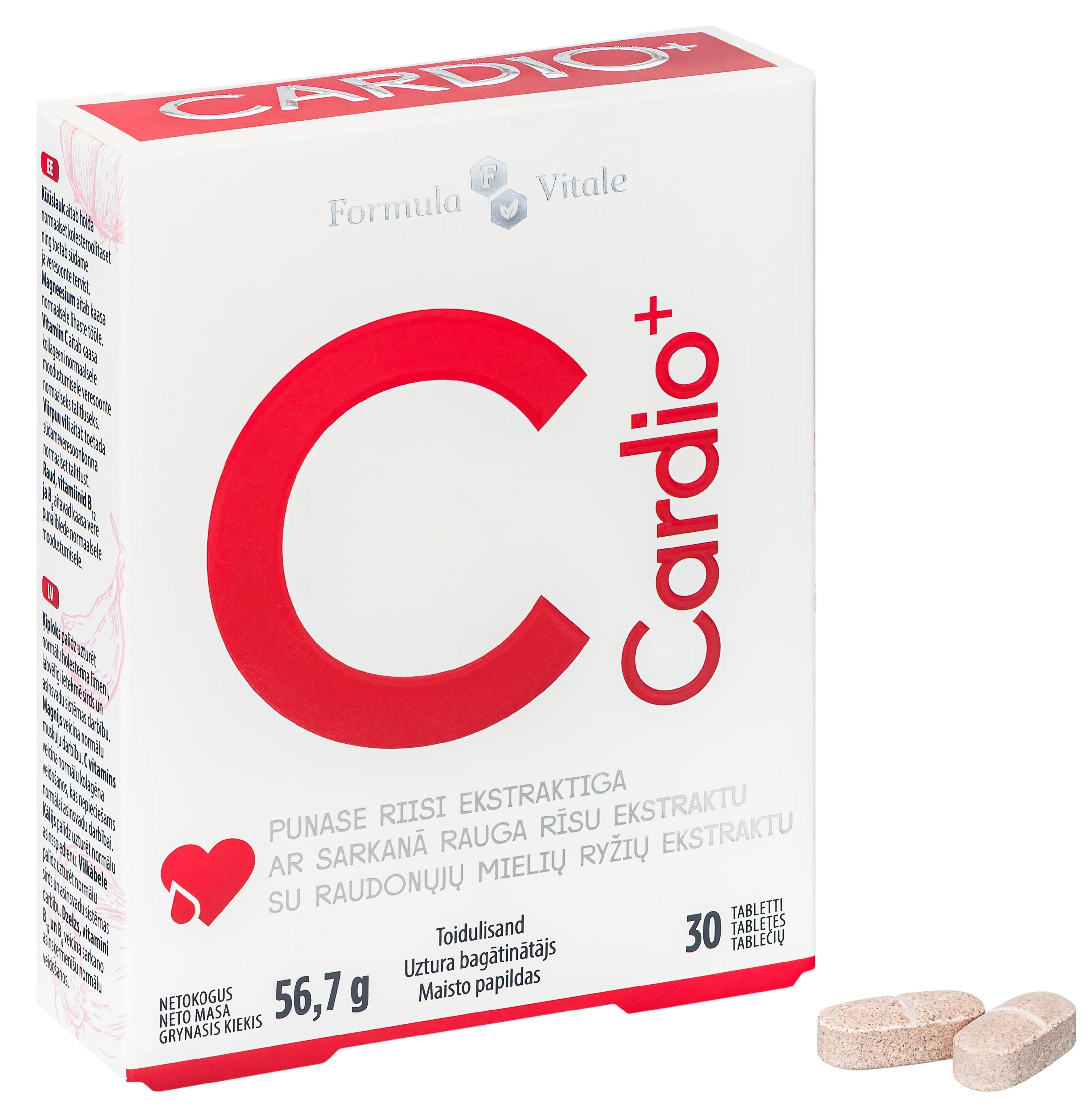 FORMULA VITALE Cardio+ tabletes, 30 gab. - Produkta attēls 
