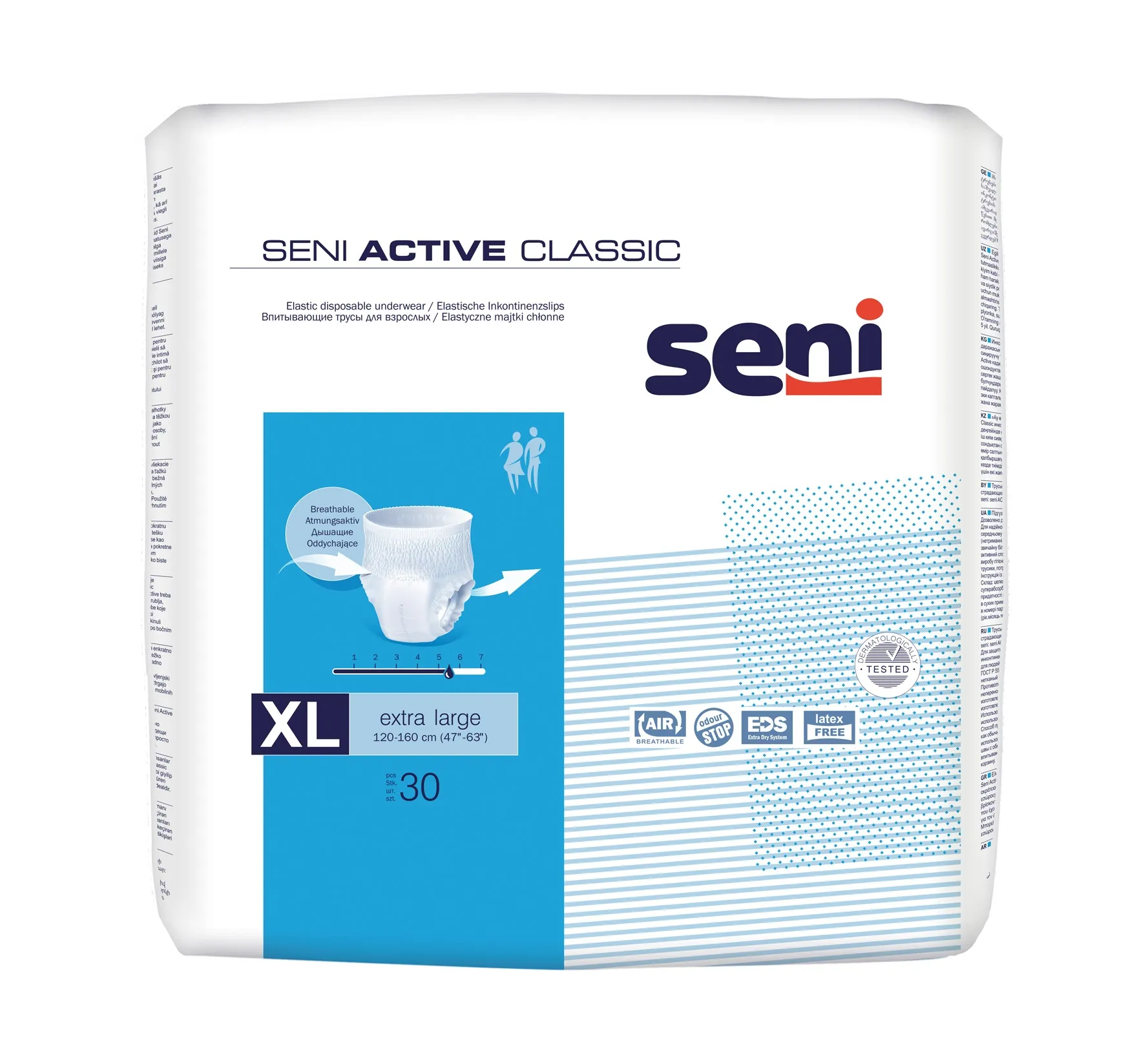 SENI ACTIVE CLASSIC biksītes pieaugušajiem, XL izmērs (120-160 cm), 30 - Produkta attēls 