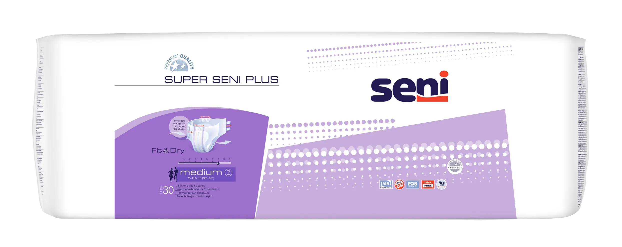 SENI SUPER PLUS autiņbikses pieaugušajiem, M izmērs (75-110 cm), 30 ga - Produkta attēls 