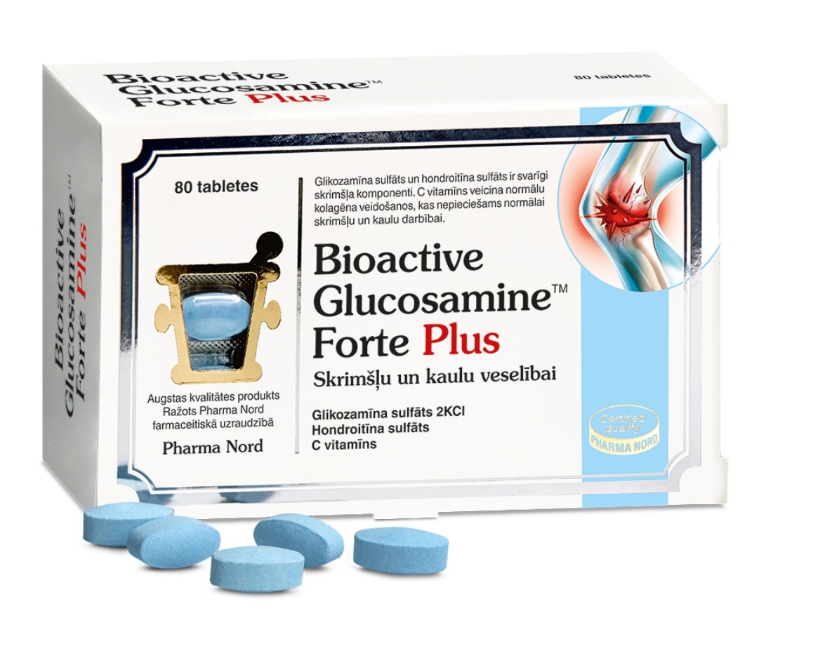 BIOACTIVE Glucosamine Forte Plus tabletes, 80 gab. - Produkta attēls 