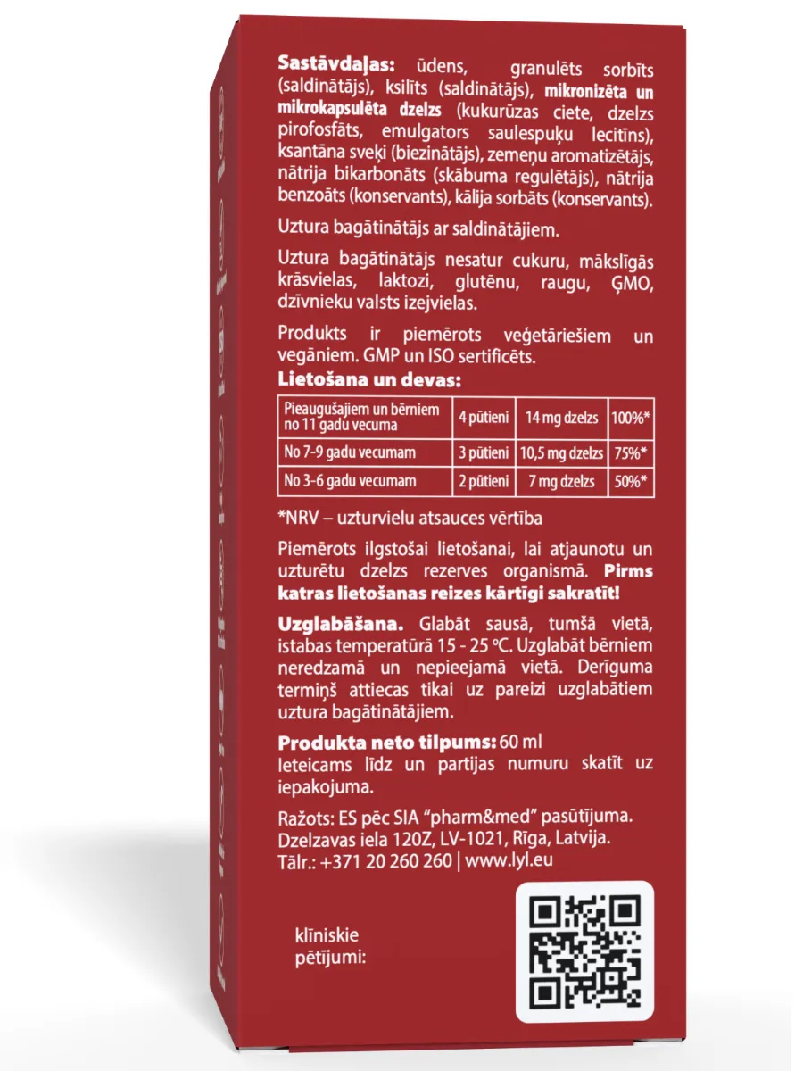 LYL F26 SPRAY® iron boost (30 devas), sprejs, 60 ml - Produkta attēls 1