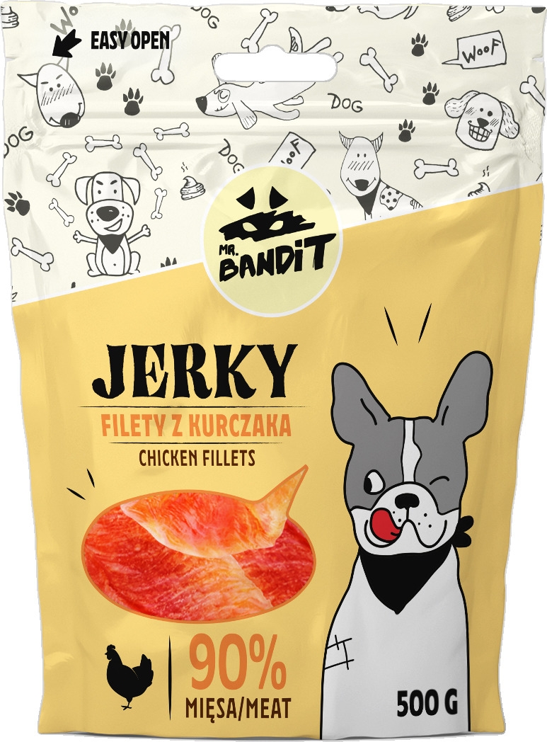 MR.BANDIT JERKY VĪTINĀTAS VISTAS FILEJAS 500G - Produkta attēls 