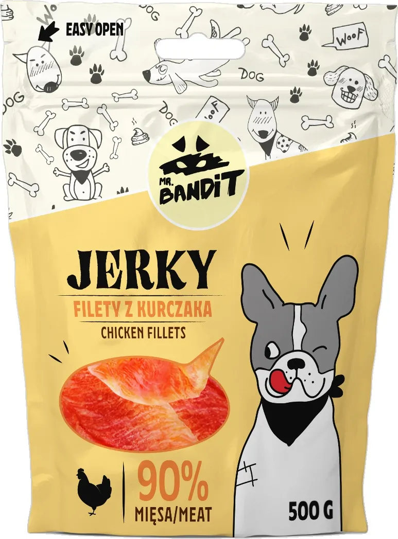 MR.BANDIT JERKY VĪTINĀTAS VISTAS FILEJAS 500G - Produkta attēls 