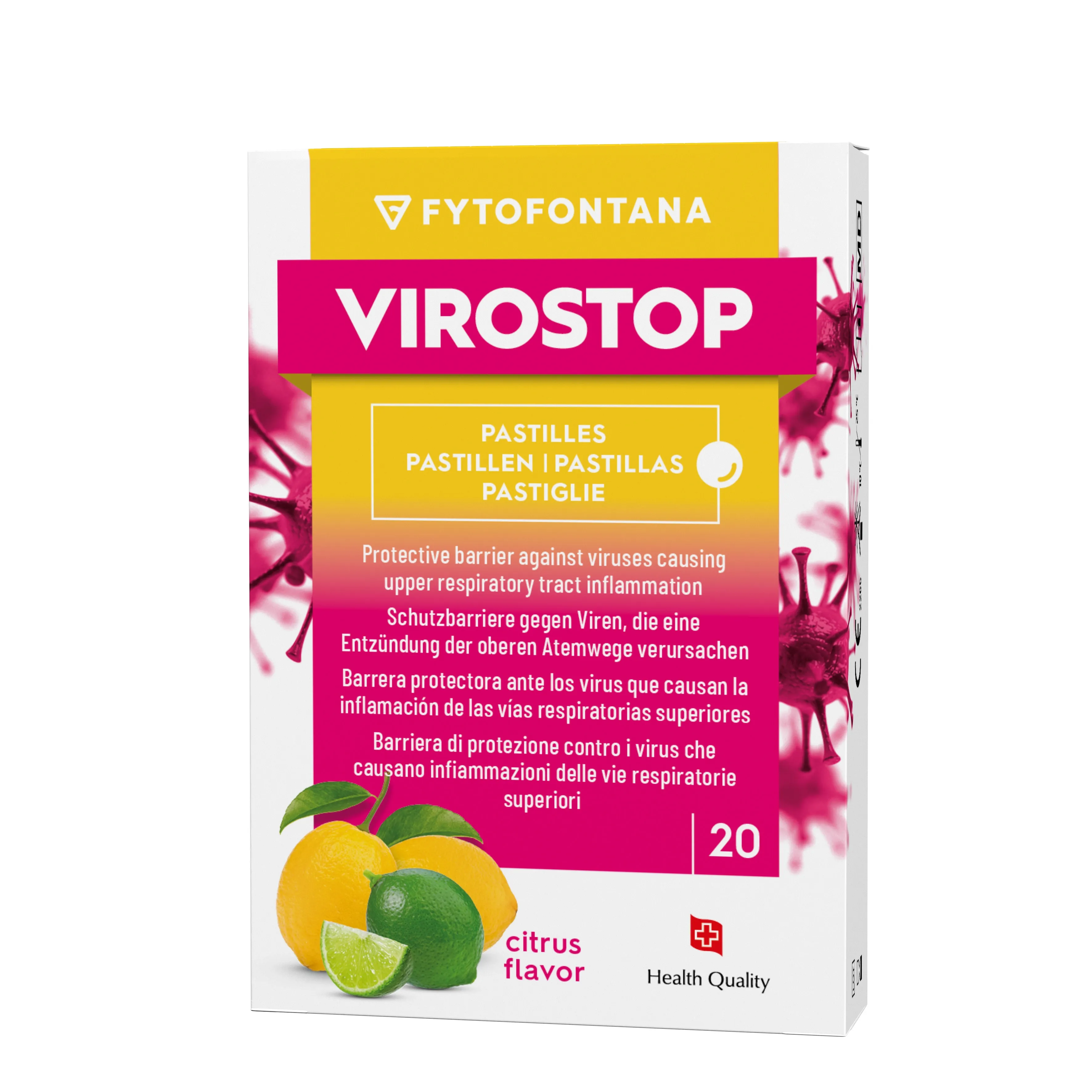 VIROSTOP pastilas ar citrusu garšu, 20 gab - Produkta attēls 