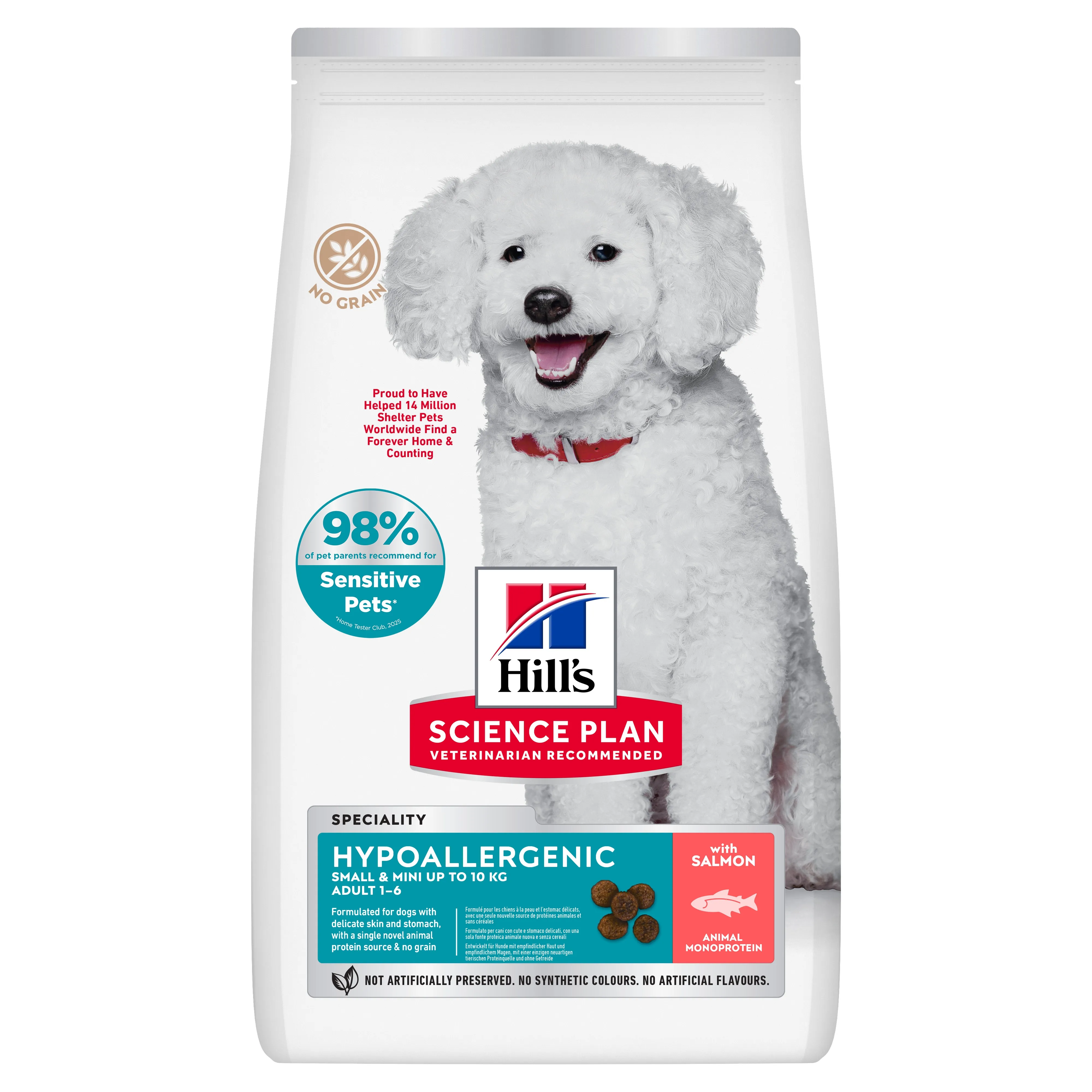 Hills suņu sausā barība mazām šķirnēm Hypoallergenic vista 1,5kg - Produkta attēls 