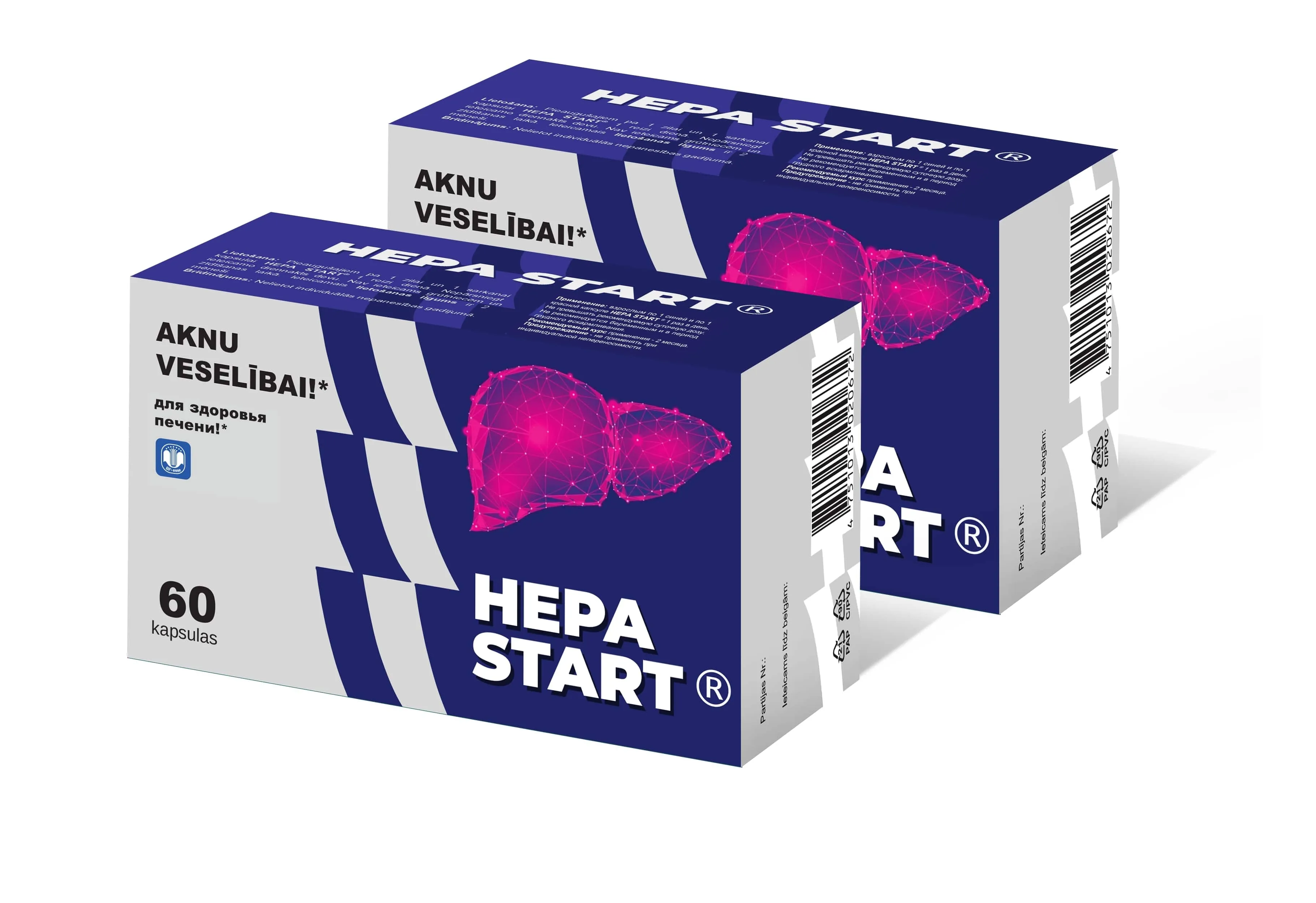 HEPA START kapsulas 1+1, 60 gab - Produkta attēls 