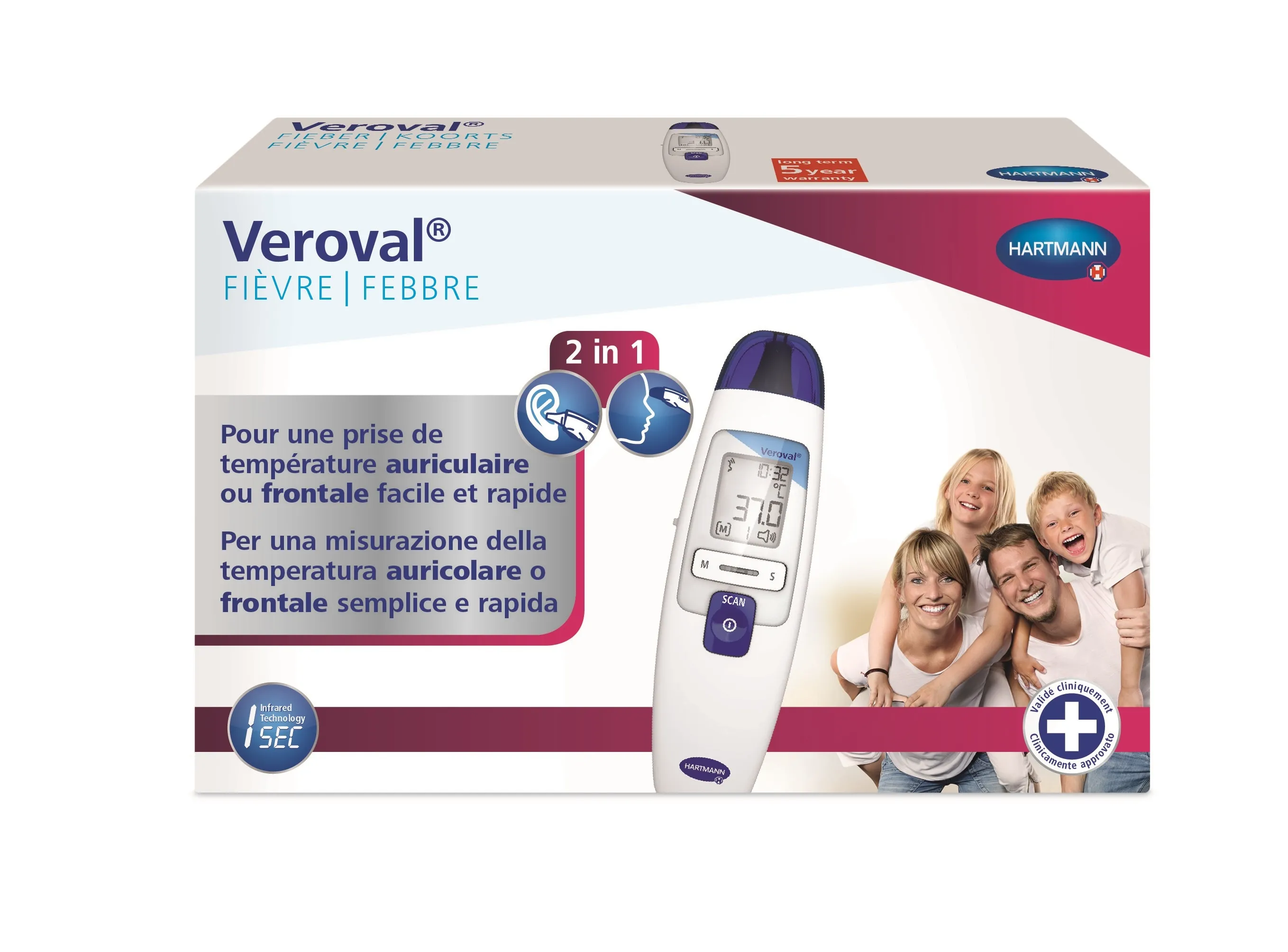 VEROVAL 2 in 1 bezkontakta termometrs - Produkta attēls 