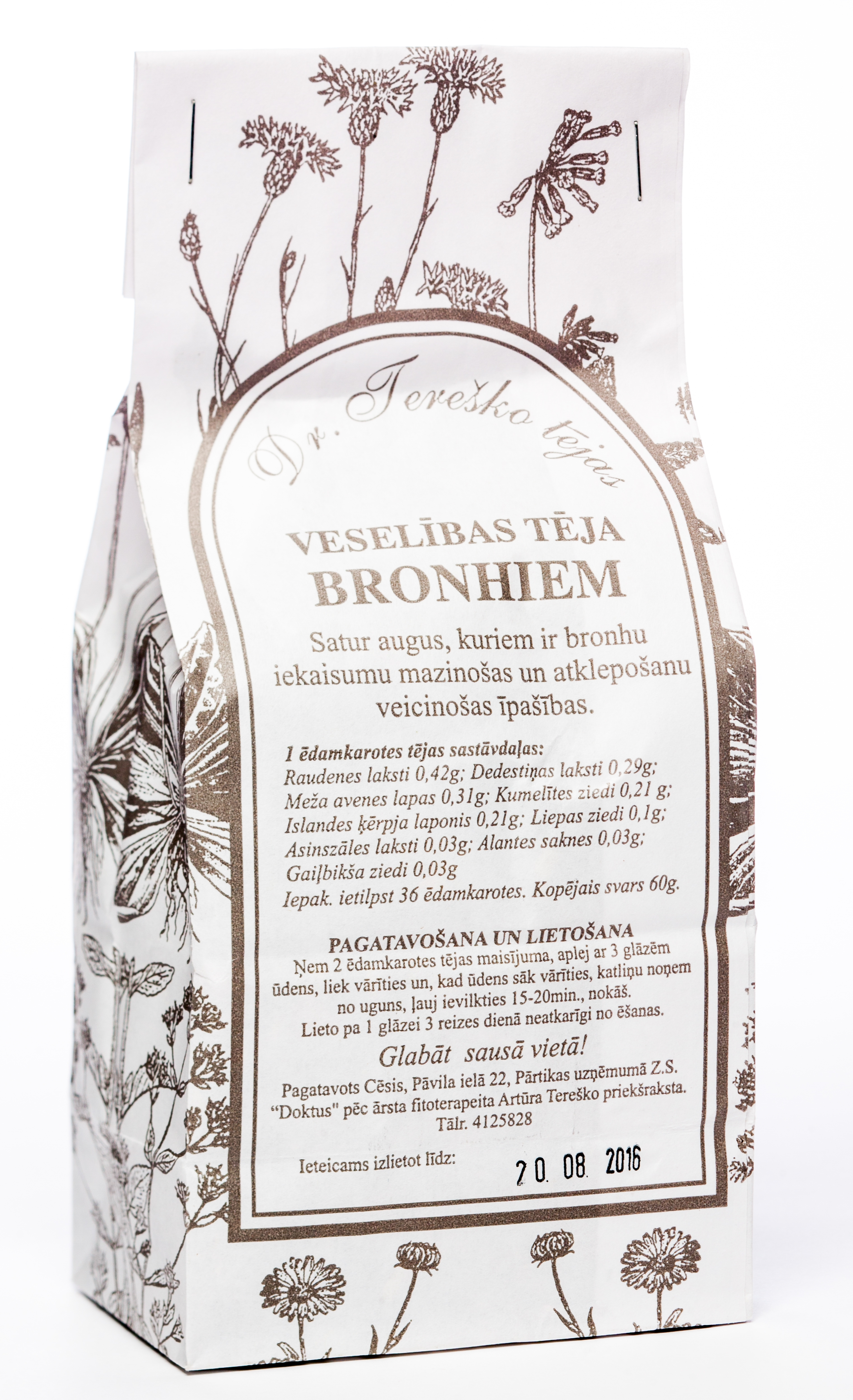 TEREŠKO tēja bronhiem, 62 g. - Produkta attēls 