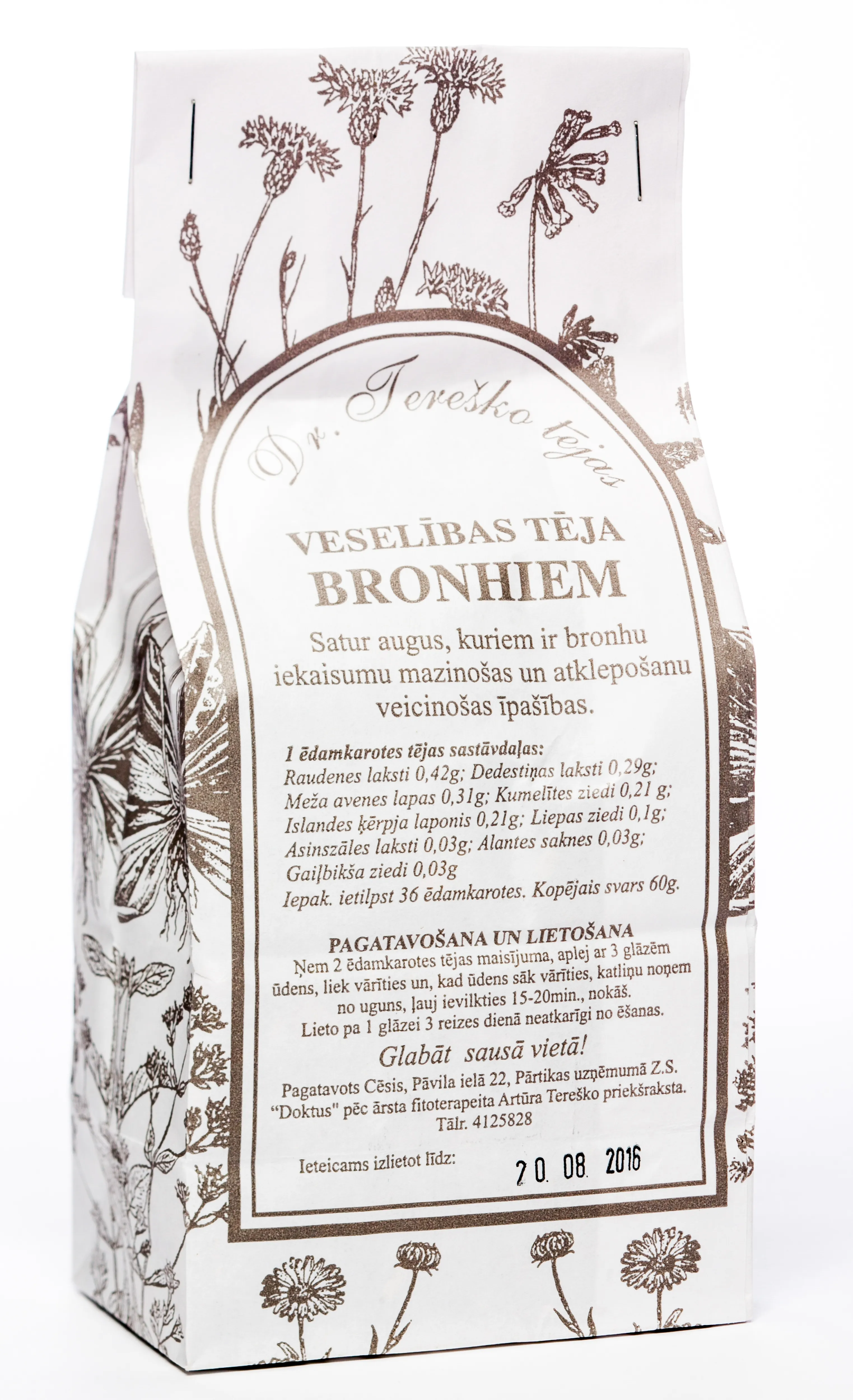 TEREŠKO tēja bronhiem, 62 g. - Produkta attēls 
