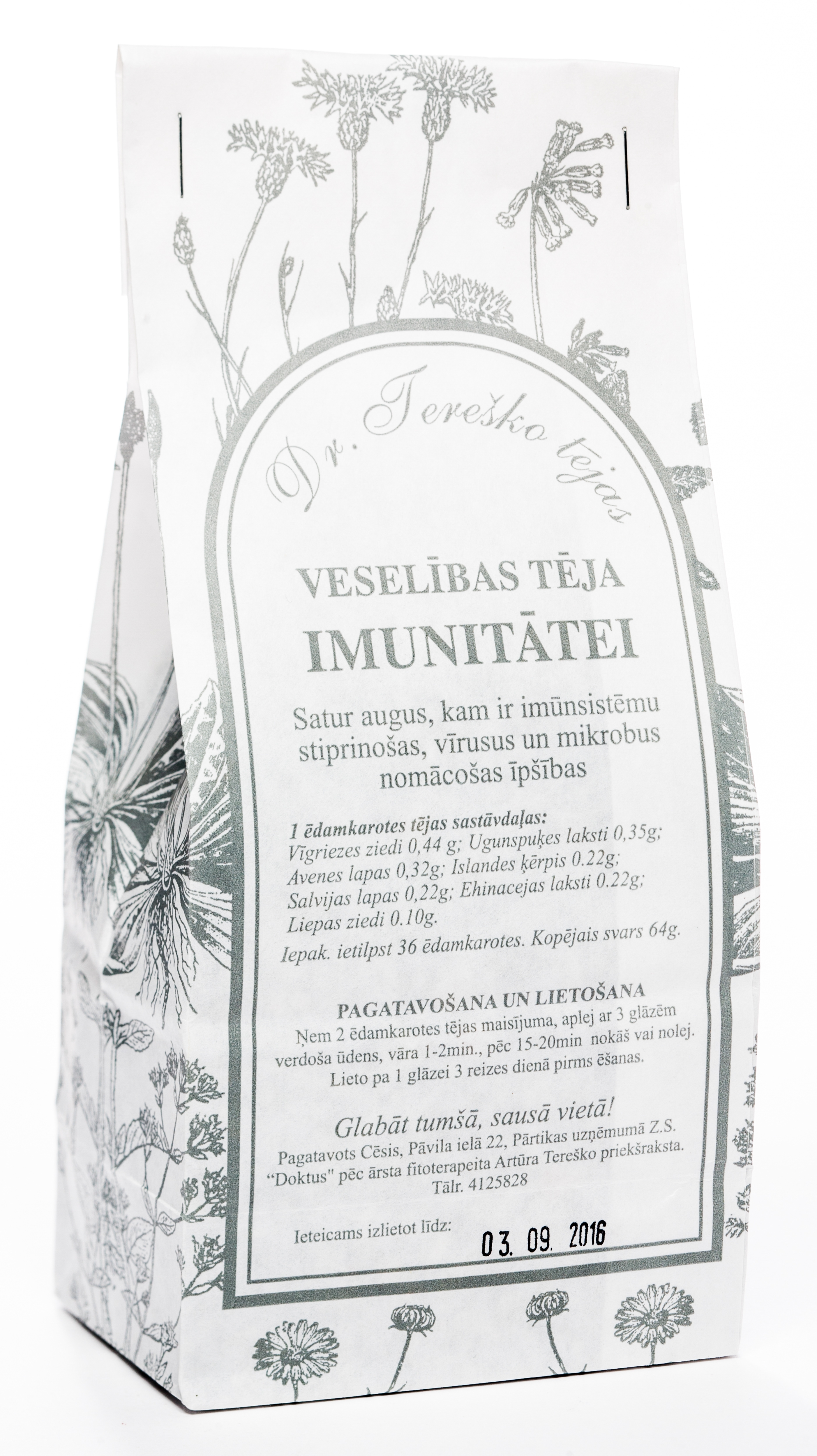 TEREŠKO tēja imunitātei, 64 g. - Produkta attēls 