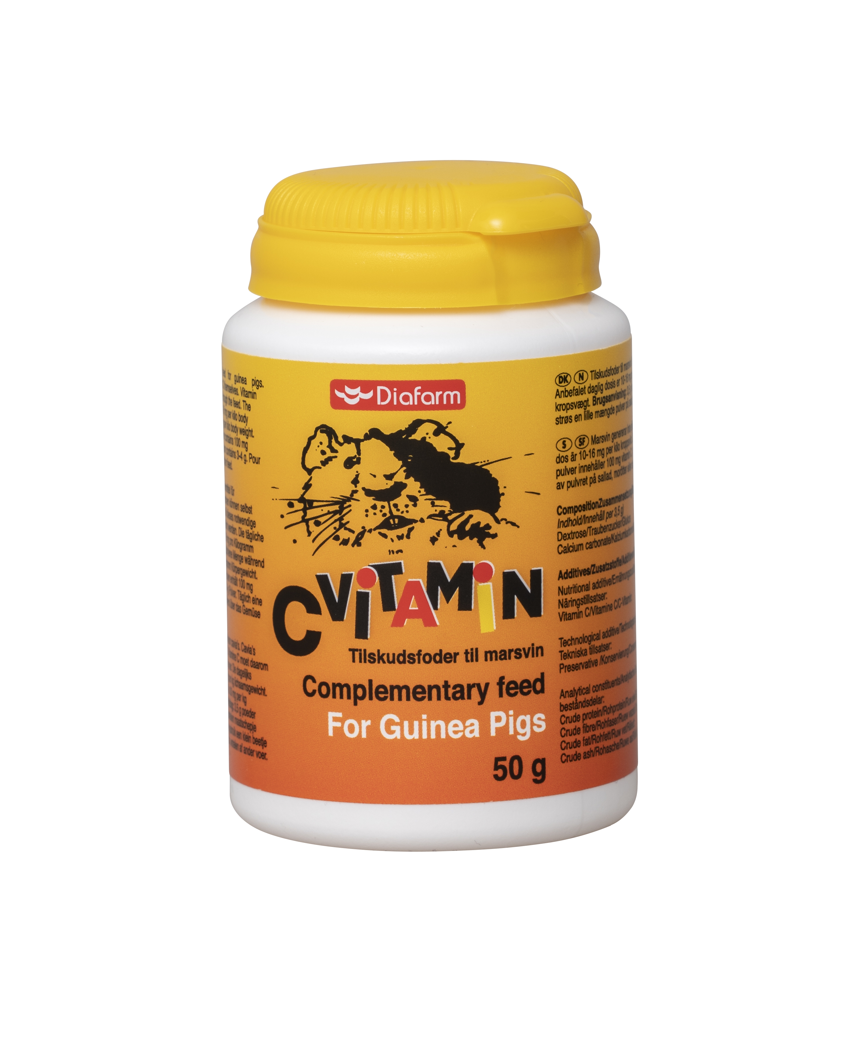 Diafarm C vitamīna pulveris jūrascūciņām 50g - Produkta attēls 