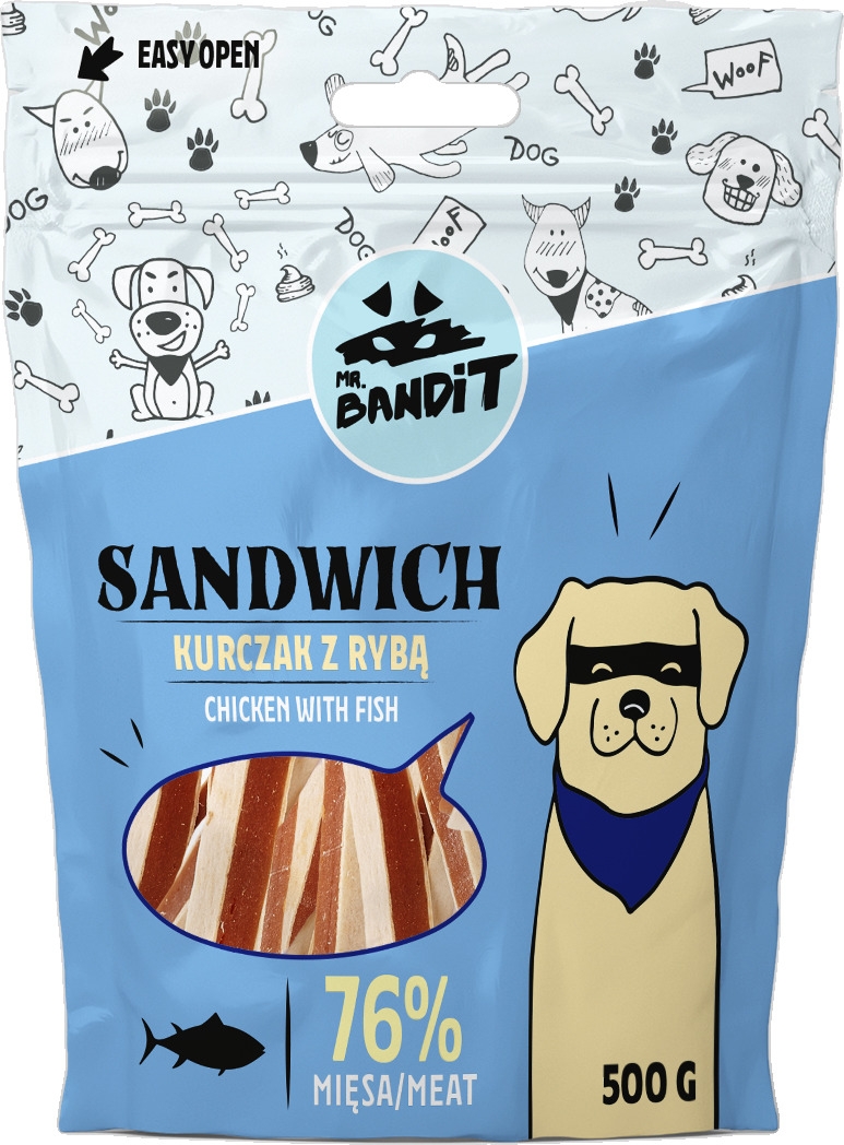 MR.BANDIT SANDWICH KĀRTAINA VISTA AR ZIVI 500G - Produkta attēls 