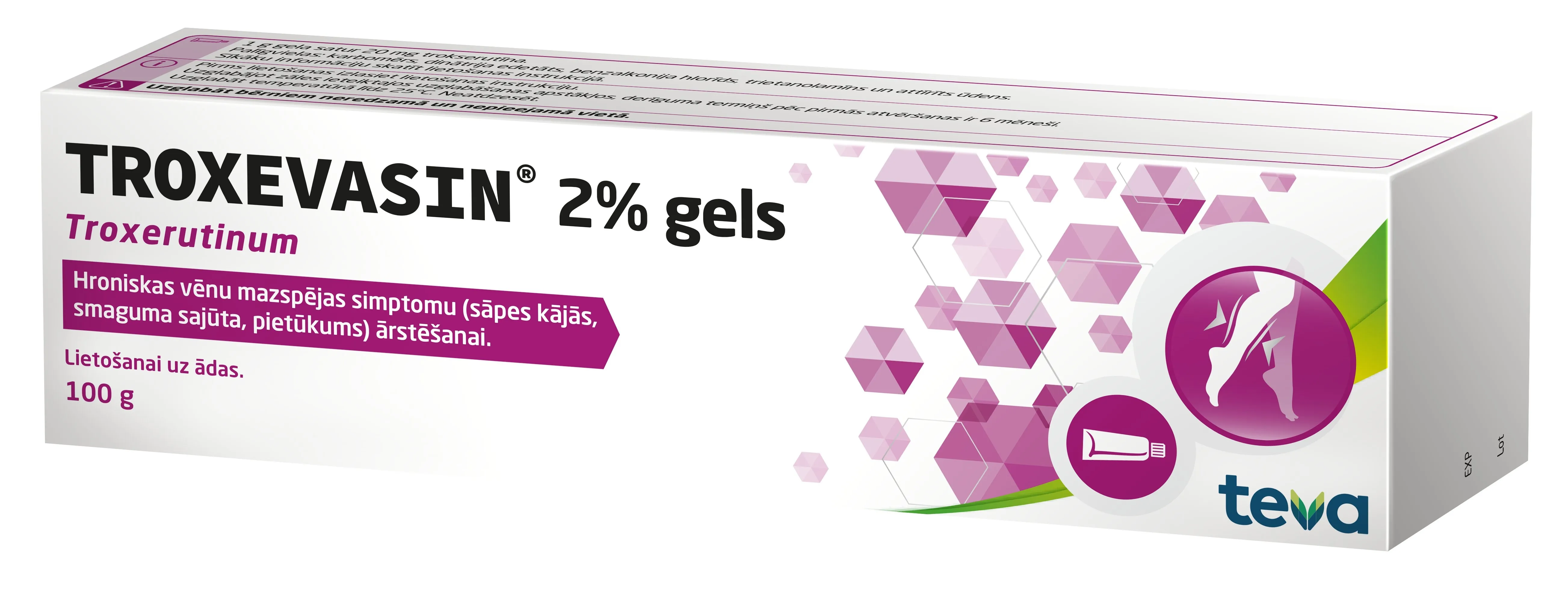 TROXEVASIN 2% gels, 100 g - Produkta attēls 
