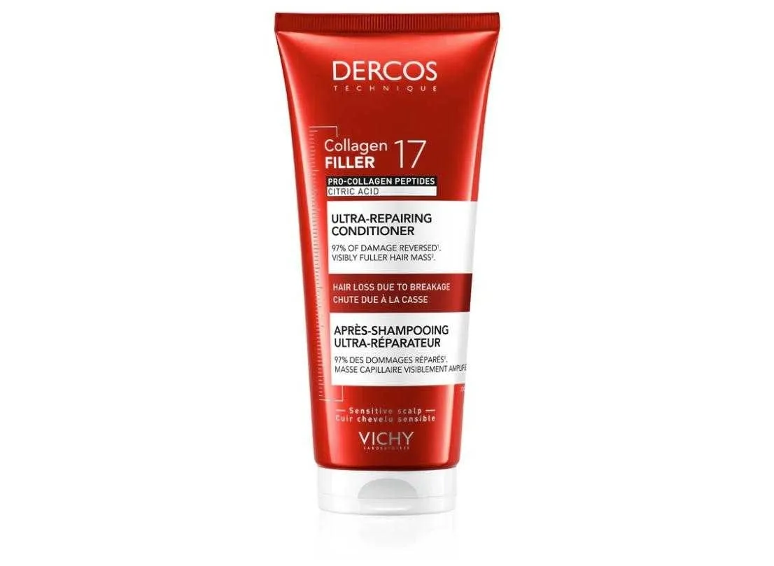 VICHY Dercos Collagen 17 Filler reģenerējošs kondicionieris, 200ml - Produkta attēls 