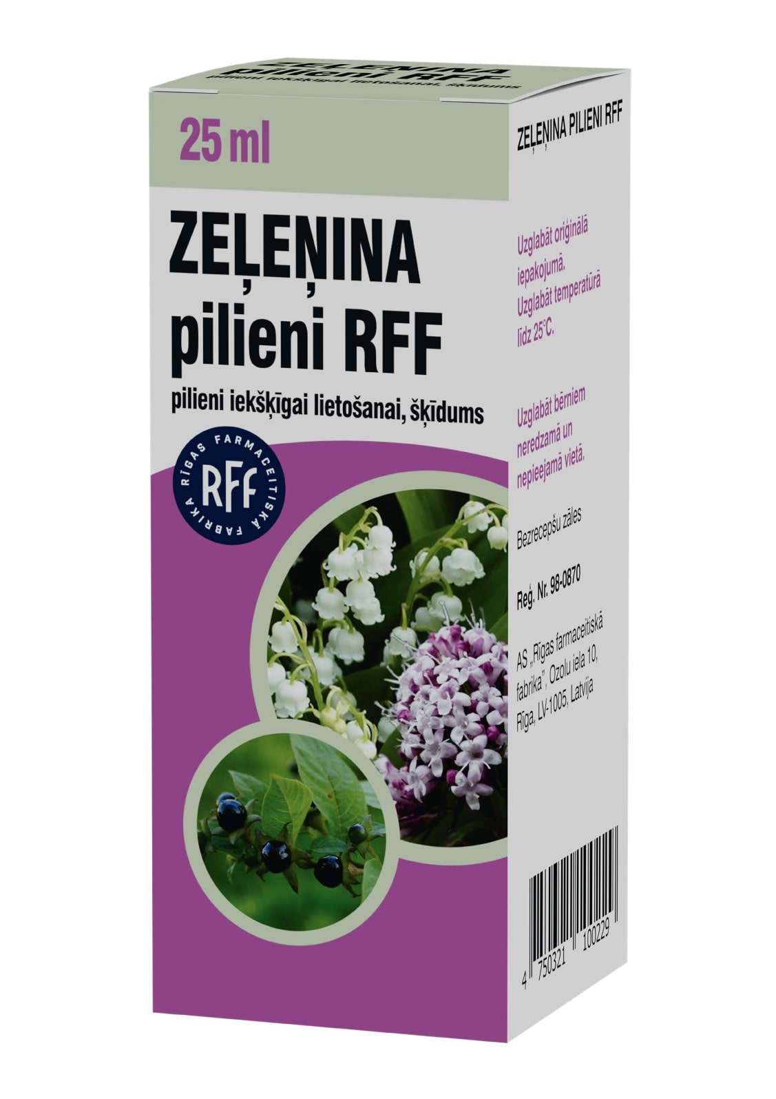 RFF Zeļeņina pilieni, 25 ml - Produkta attēls 