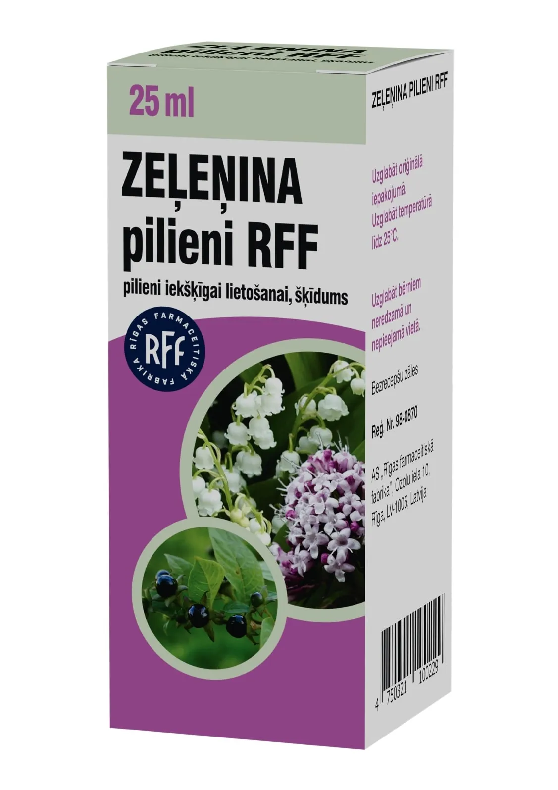 RFF Zeļeņina pilieni, 25 ml - Produkta attēls 