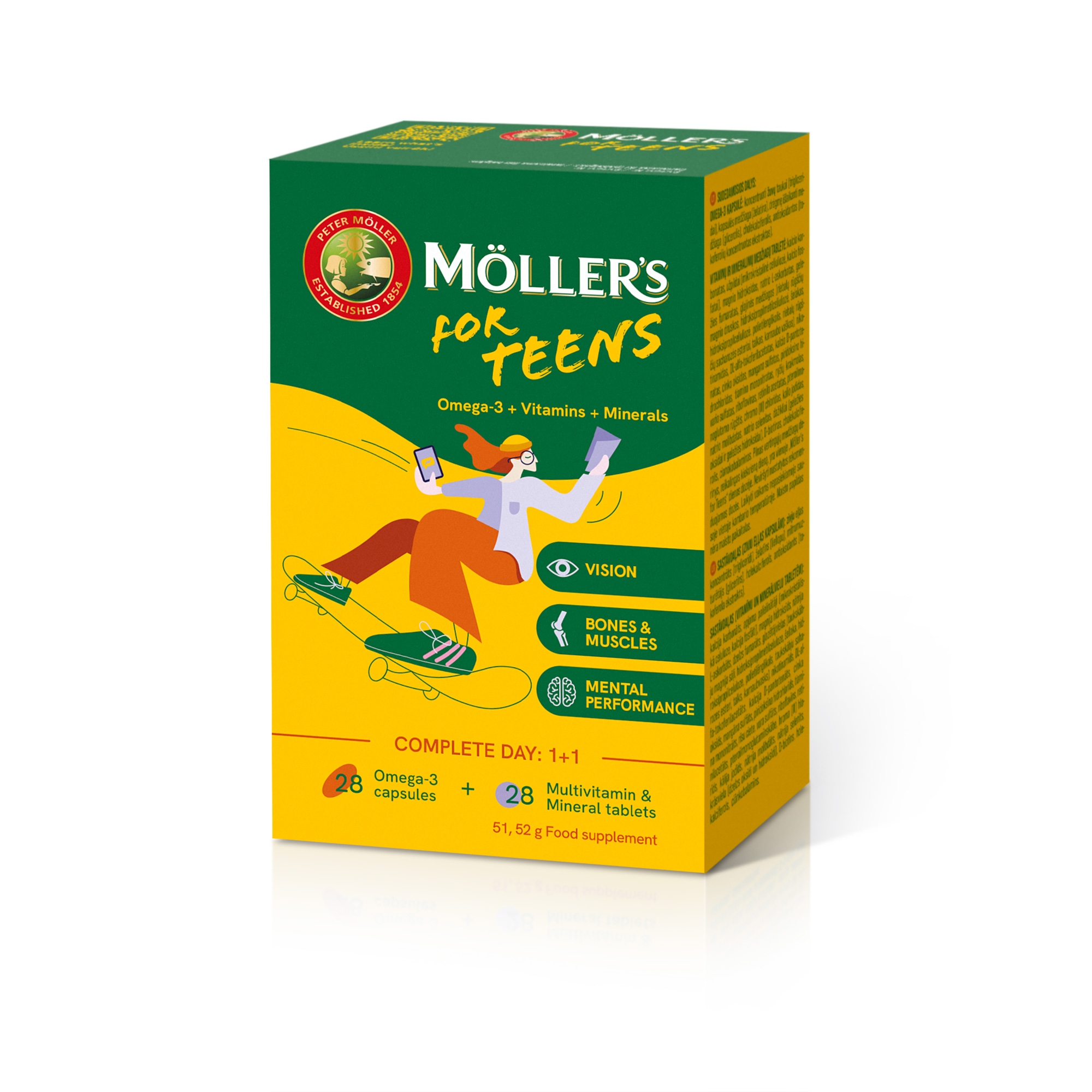 MOLLERS For Teens kapsulas 28 gab + tabletes 28 gab. - Produkta attēls 
