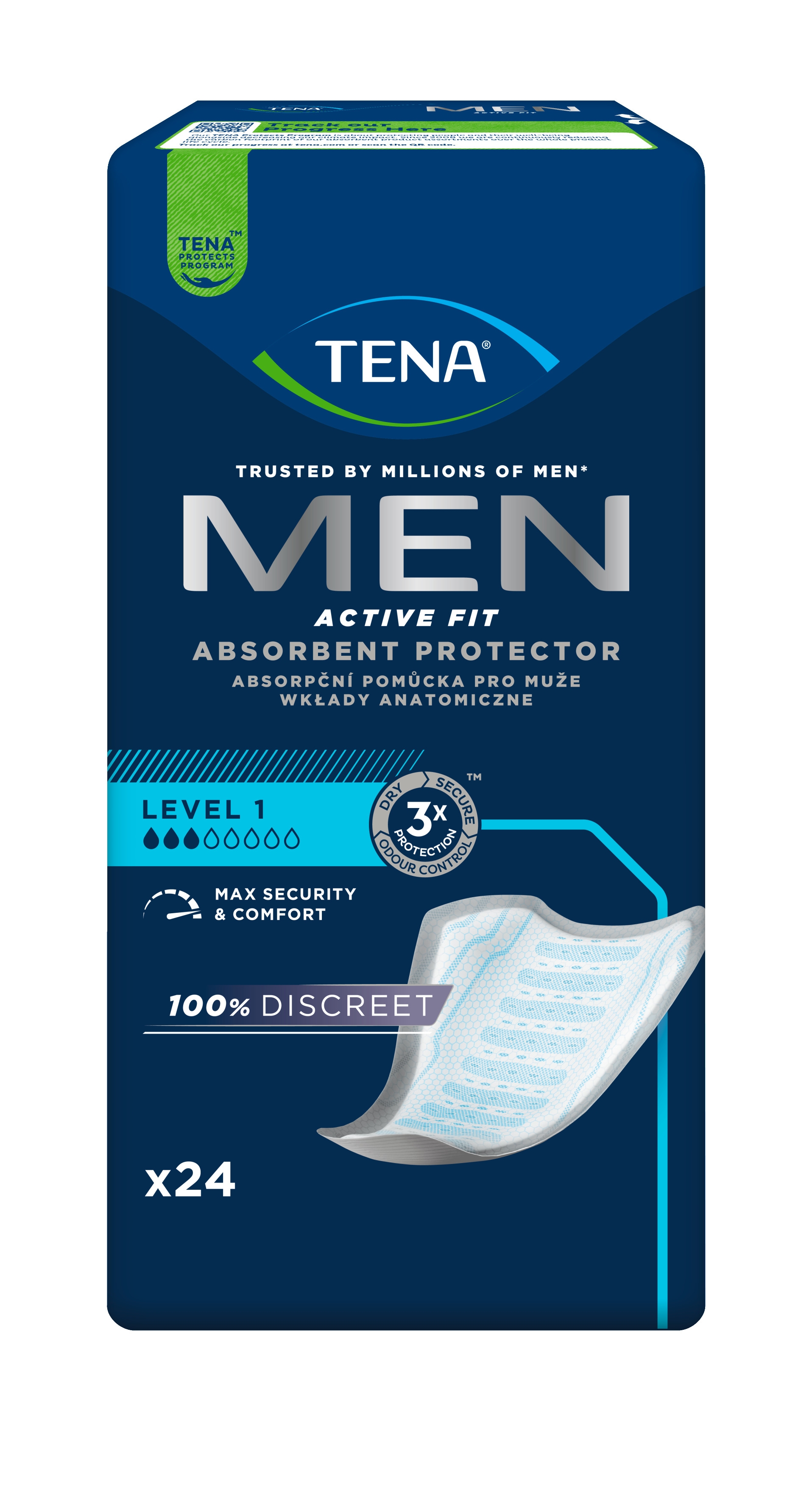 TENA Men Level 1 ieliktņi vīriešiem, 24 gab. - Produkta attēls 