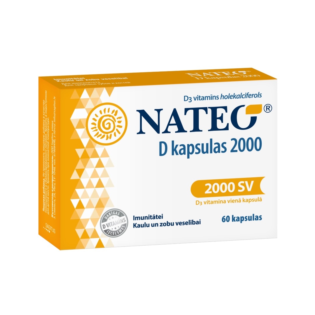 NATEO D 2000 kapsulas, 60 gab. - Produkta attēls 3