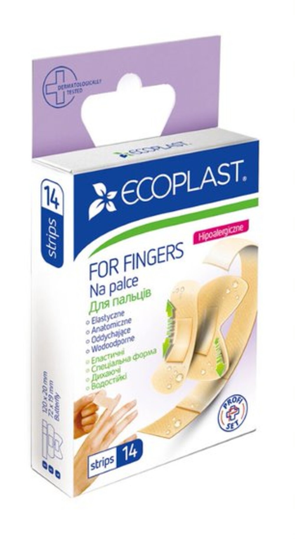 ECOPLAST ūdensizturīgs plāksteru komplekts pirkstiem (For fingers), 14 - Produkta attēls 