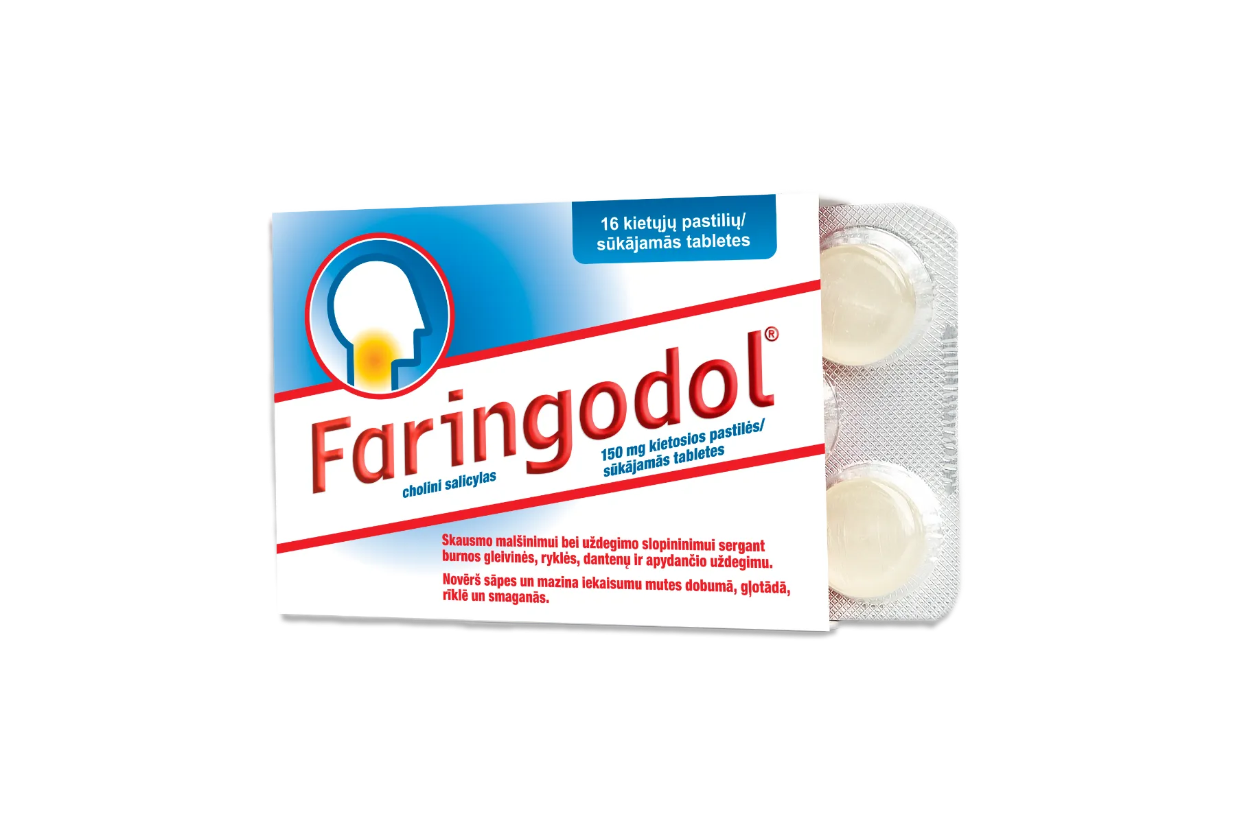Faringodol 150 mg sūkājamās tabletes, N16 - Produkta attēls 2