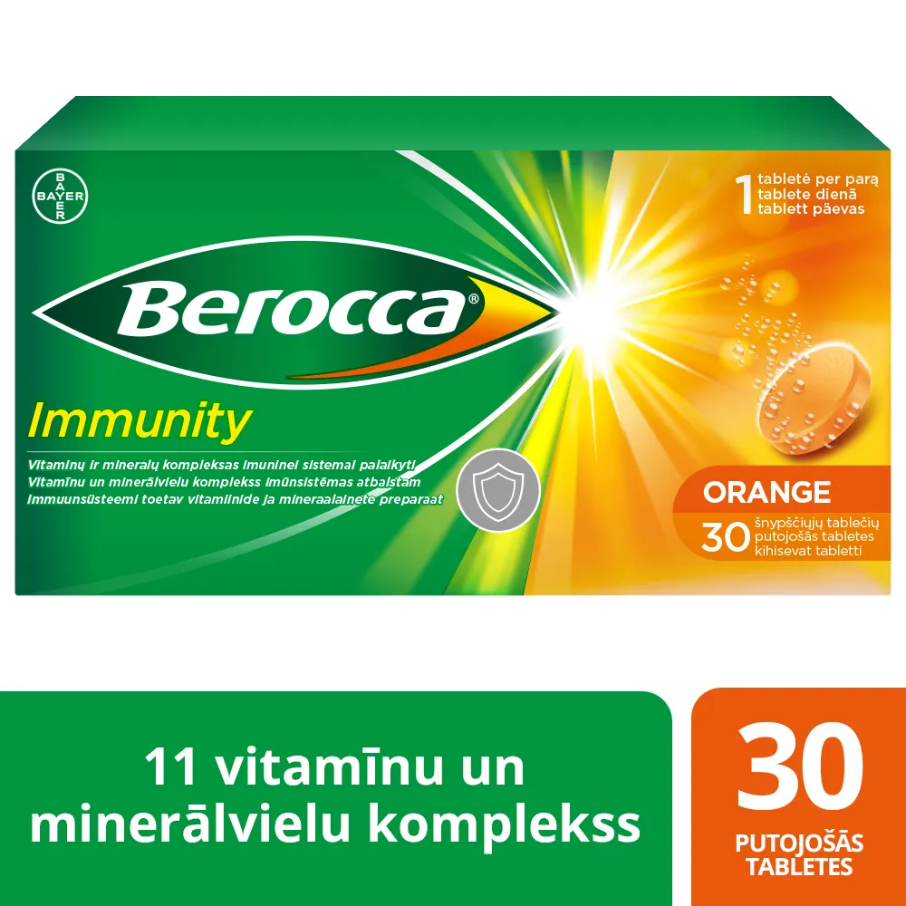 BEROCCA Immunity putojošās tabletes, 30gab - Produkta attēls 1
