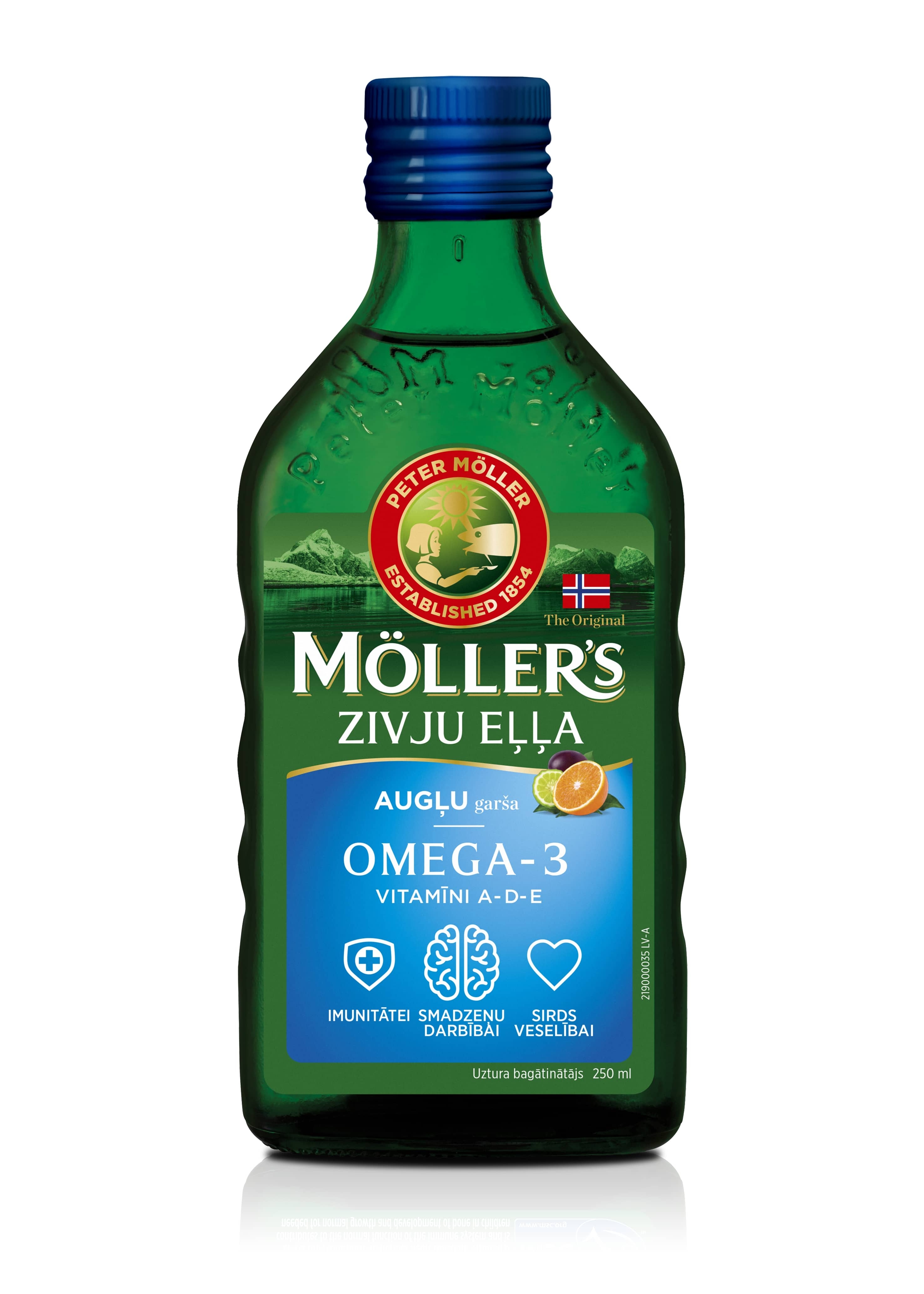 MOLLERS Zivju eļļa ar augļu garšu, 250ml - Produkta attēls 