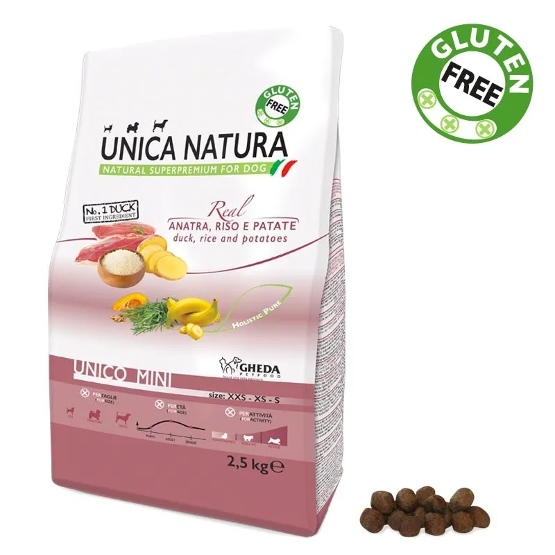GH UNICA NATURA SUŅU MINI PĪLE/RĪSI/KART 2.5KG - Produkta attēls 