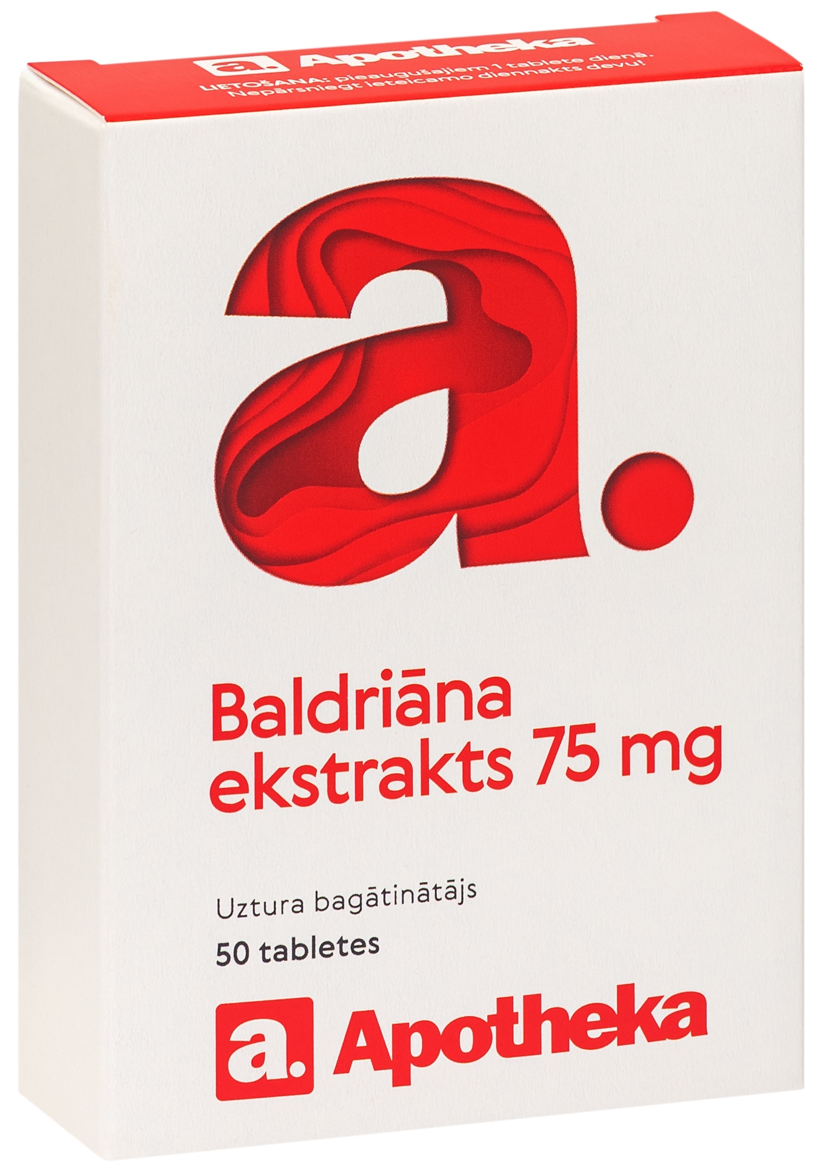 APOTHEKA Baldriāna ekstrats 75 mg tabletes, 50 gab. - Produkta attēls 