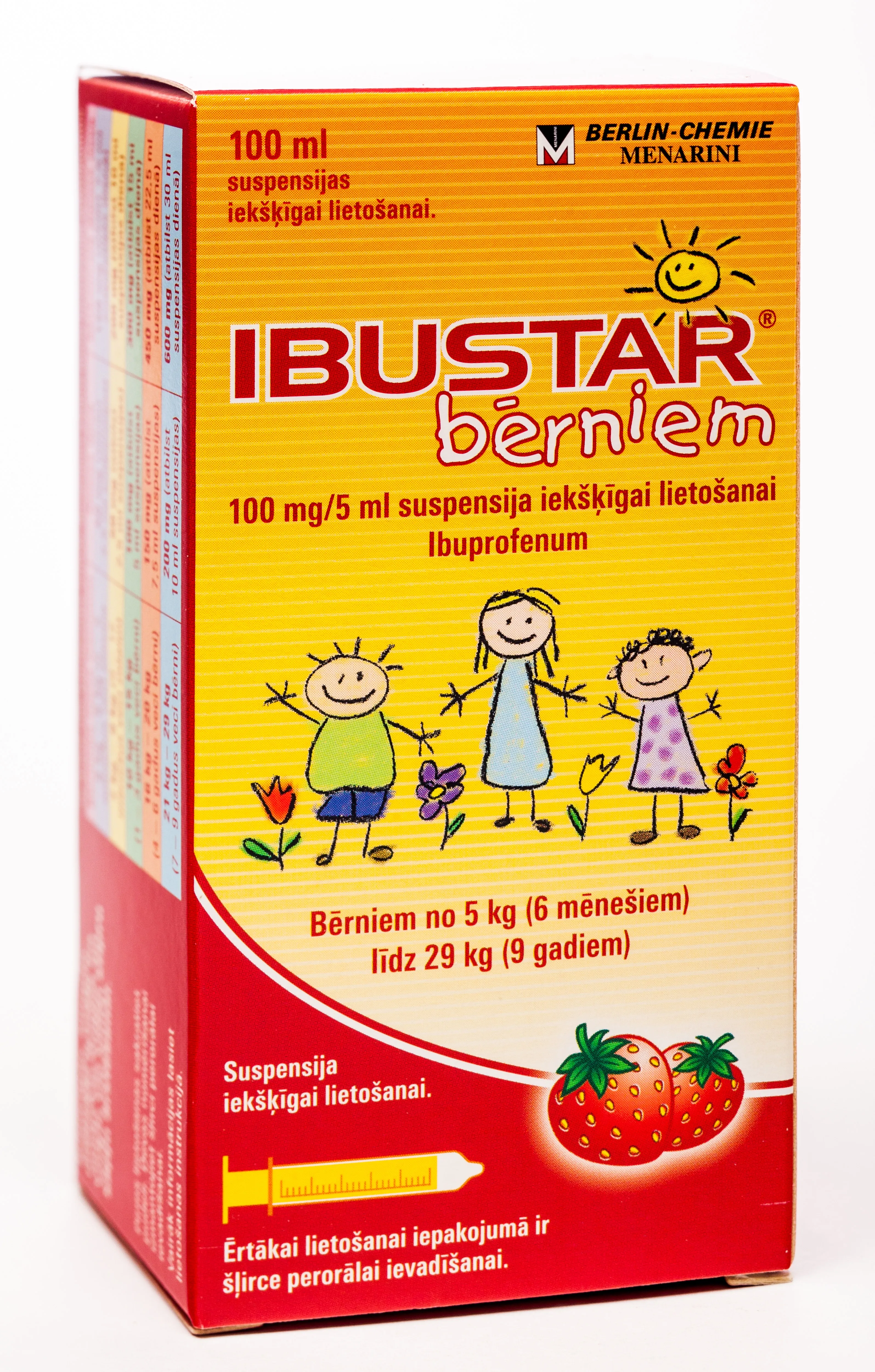 IBUSTAR bērniem 100mg/5ml suspensija, 100 ml - Produkta attēls 