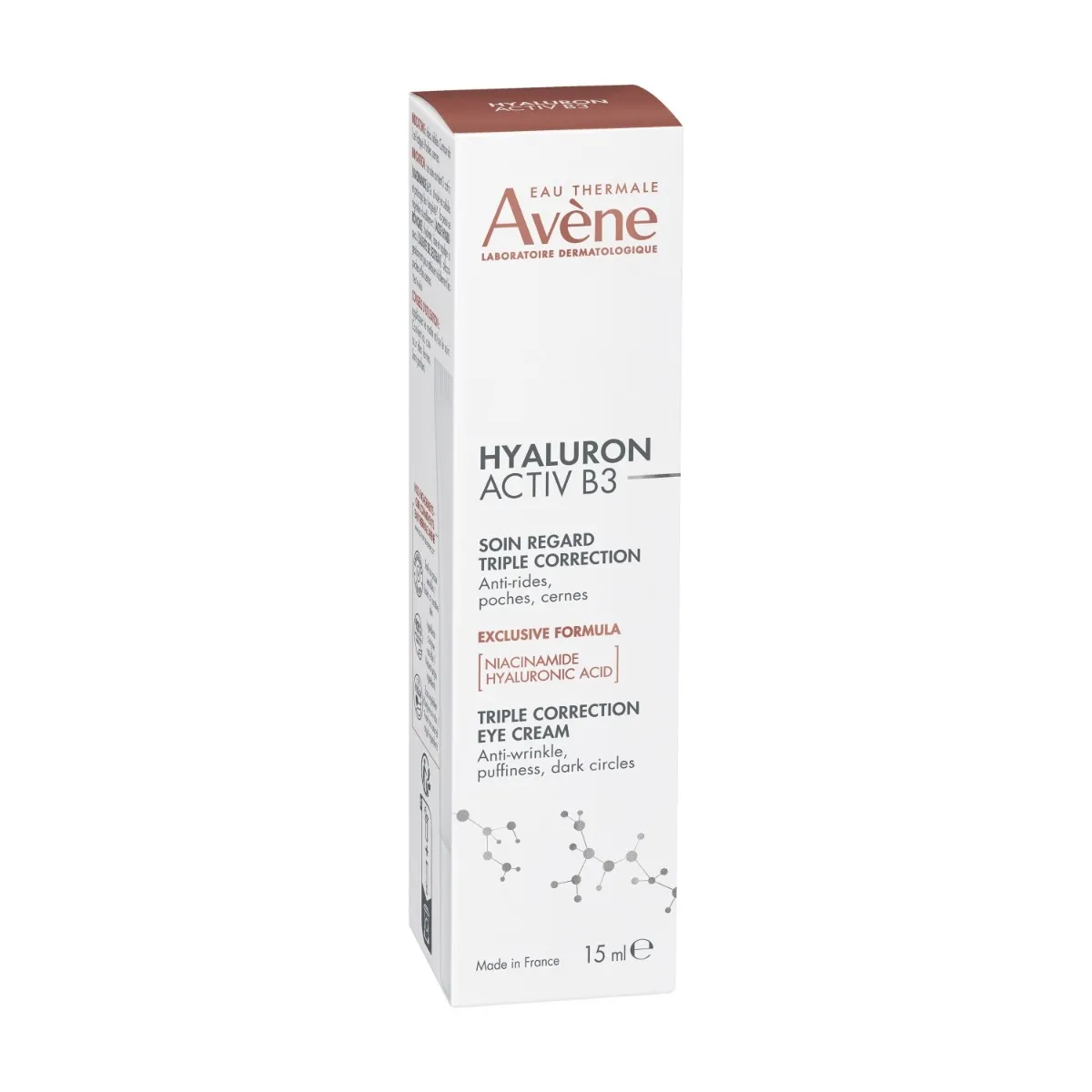 AVÈNE Hyaluron Activ B3 koriģējošs krēms acu zonai, 15ml - Produkta attēls 2