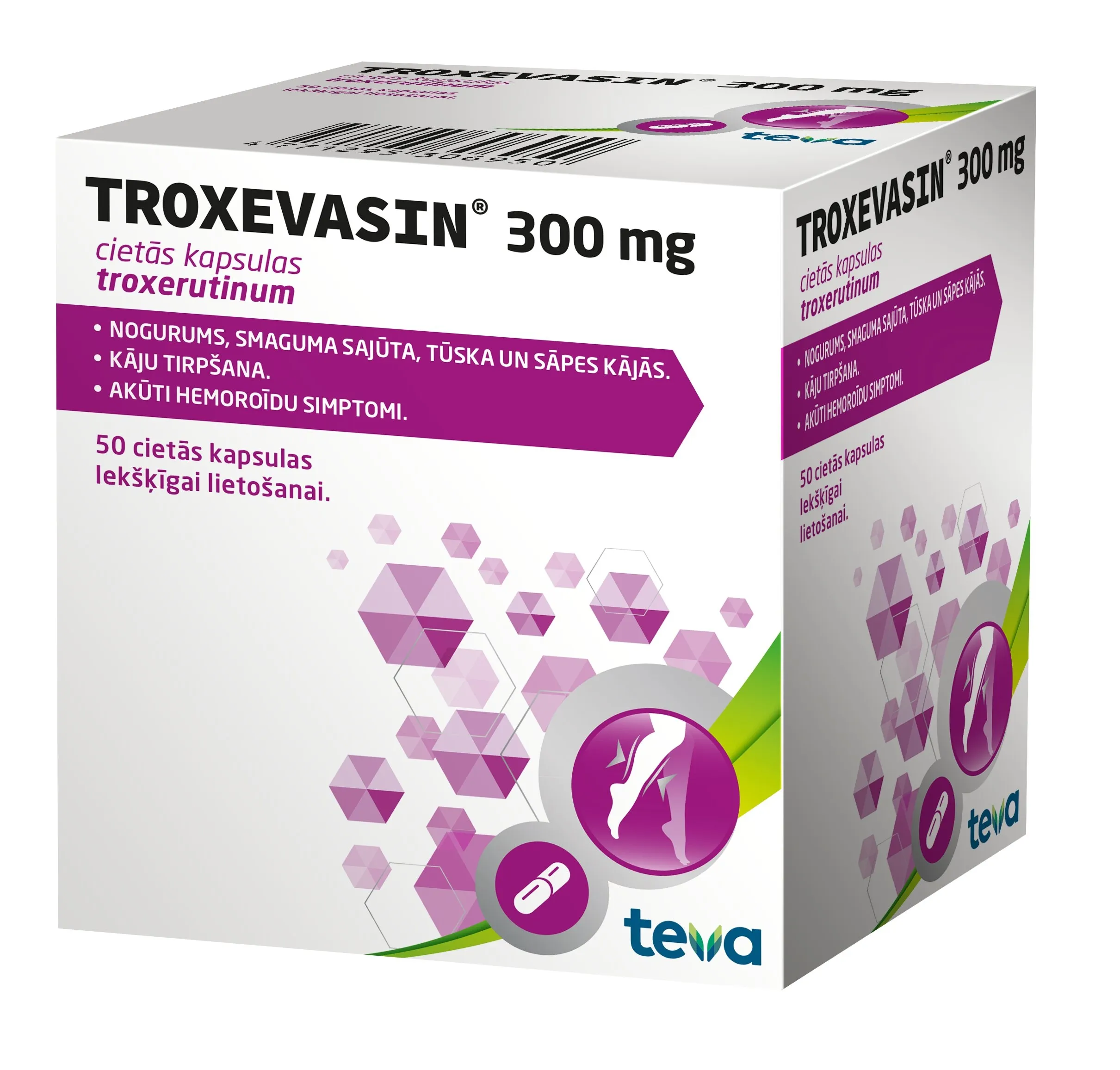 TROXEVASIN 300 mg kapsulas, 50 gab. - Produkta attēls 